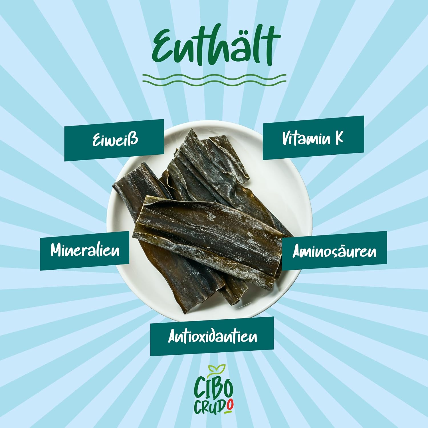 Detalle de Bio Kombu Algen Vegan – 40 g | Premium Bio-Kombu, sonnengetrocknet