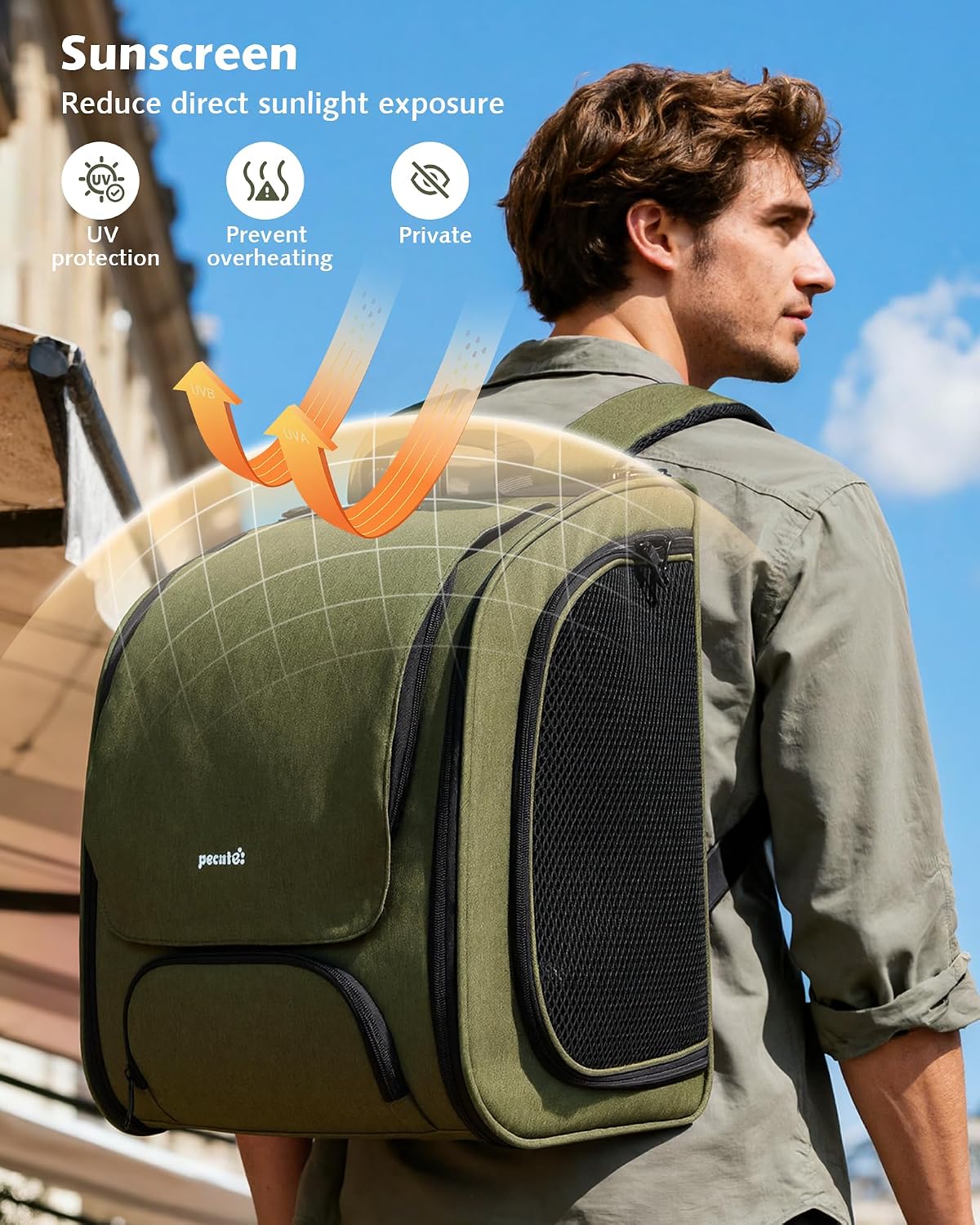 Detalle 2 de pecute Cat Backpack Expandable – Large space bubble window carrier for walking, hiking & travel