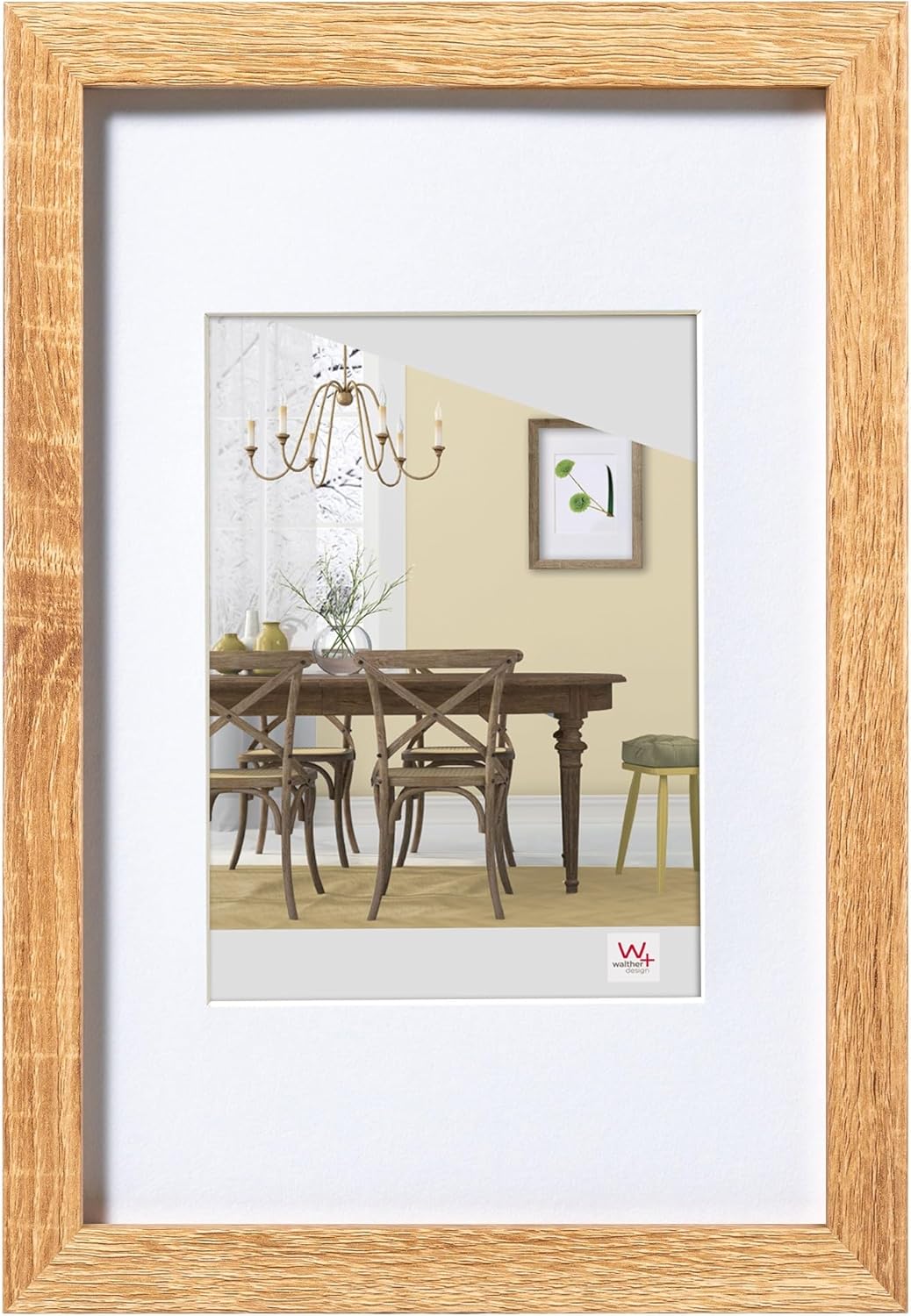 Thumbnail 6 de walther design Bilderrahmen Fiorito Eiche Dunkel 21 x 29,7 cm (DIN A4) mit Kunstglas und Passepartout – Holzrahmen EFX130P