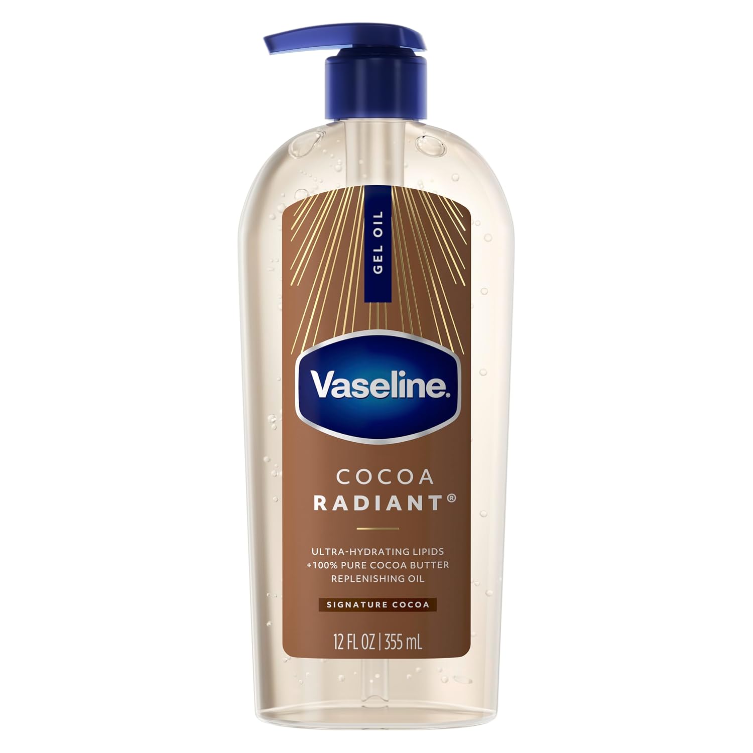 Detalle de Vaseline Cocoa Radiant Body Gel Oil, 12 oz, with Cocoa Butter