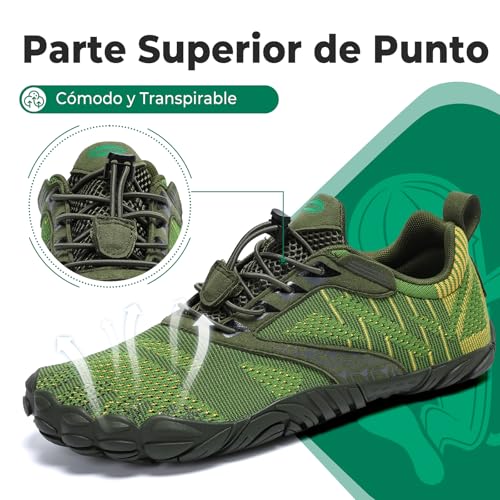 Thumbnail 2 de SAGUARO Barefoot para Hombre y Mujer – Zapatillas Minimalistas de Trail (Verde, Gr.43)