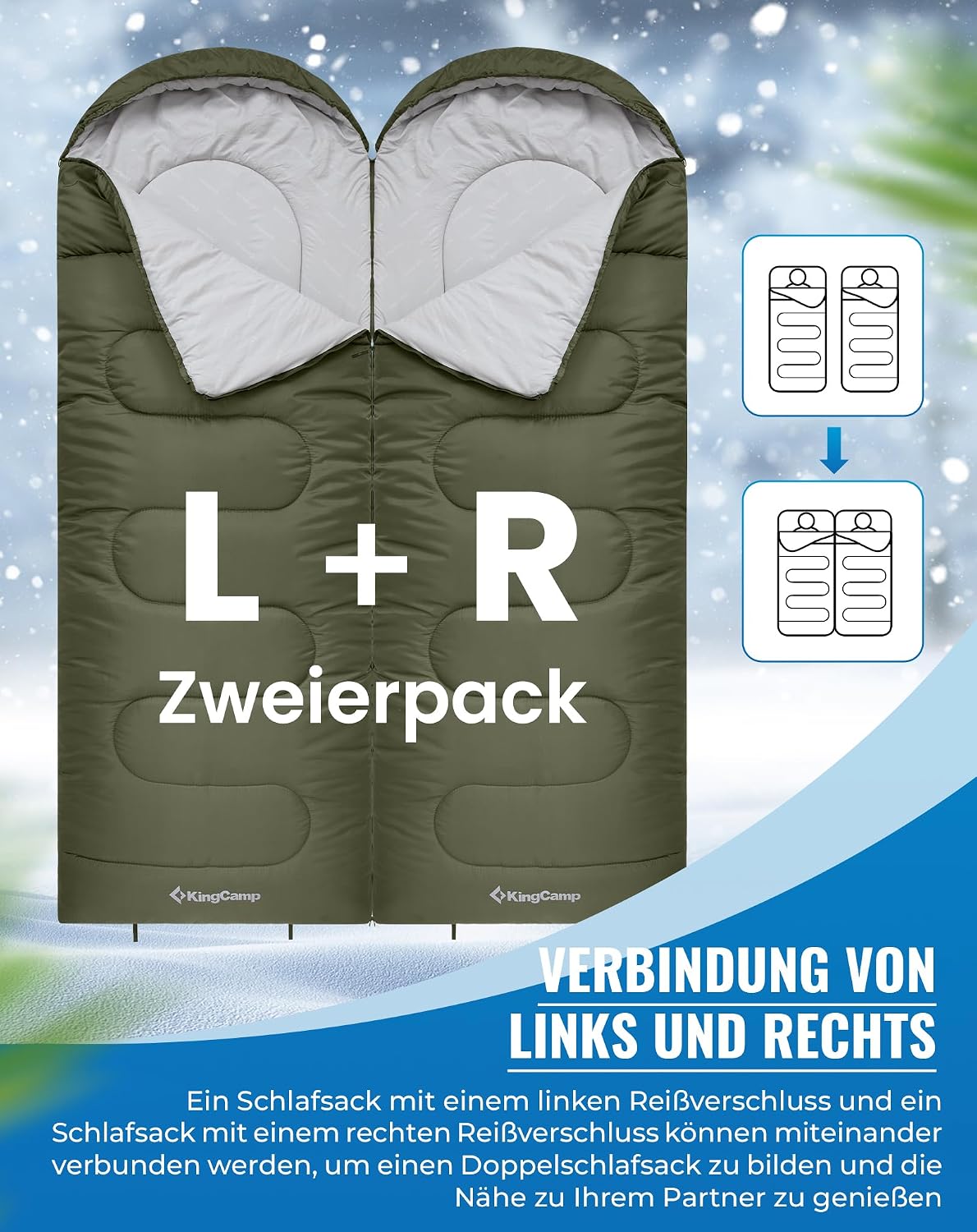 Thumbnail 1 de KingCamp Schlafsack XL, warm bei Kälte