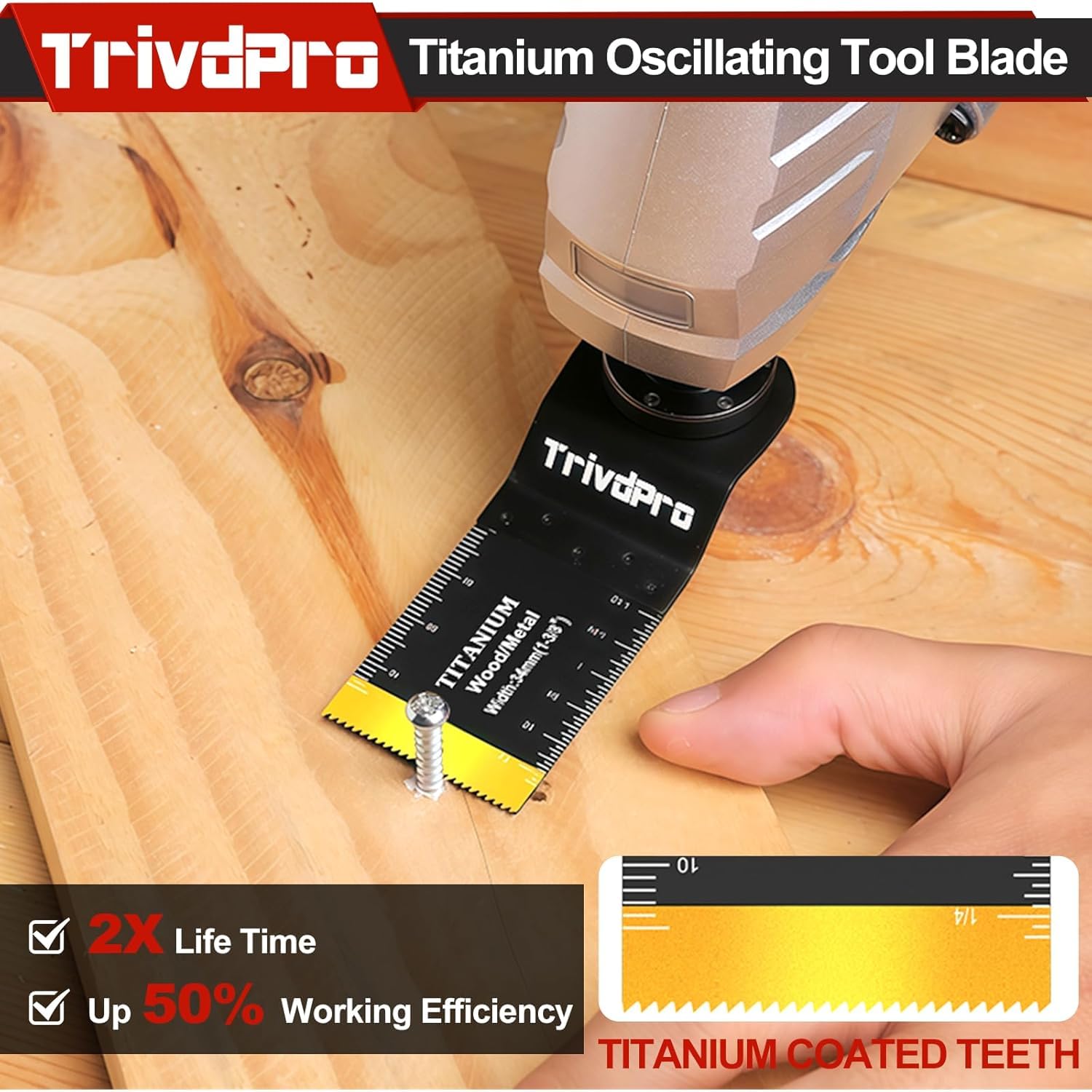 Detalle de TrivdPro Titanium Multitool Blades 52-Piece Oscillating Tool Set