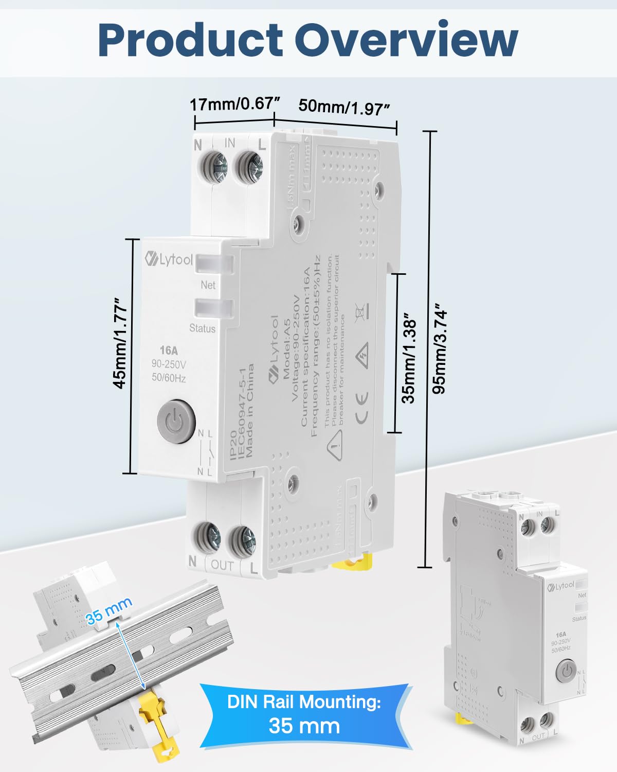 Detalle 1 de Lytool disjoncteur connecté WiFi 16A