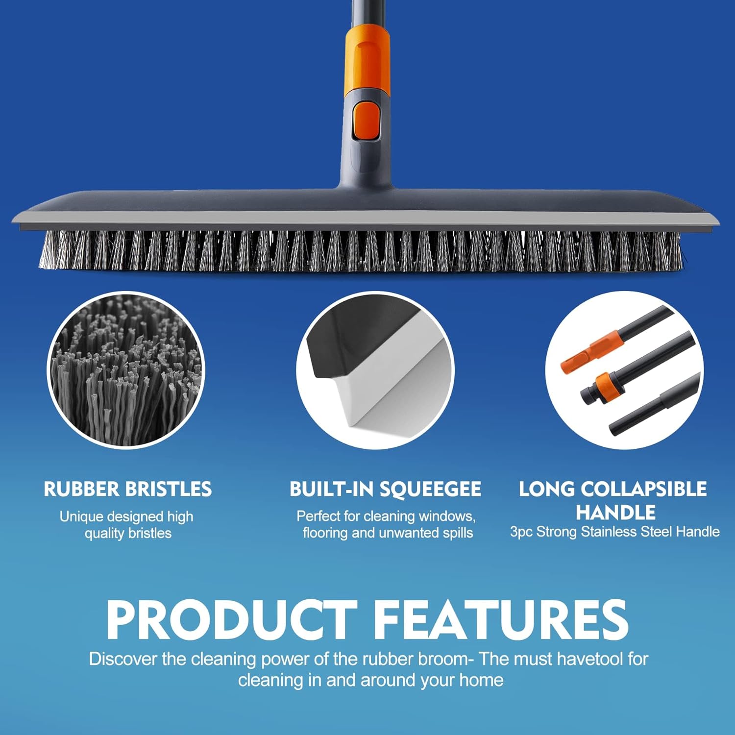 Thumbnail 2 de Floor Scrubbing Brush 59‑inch Telescopic Handle 🧹
