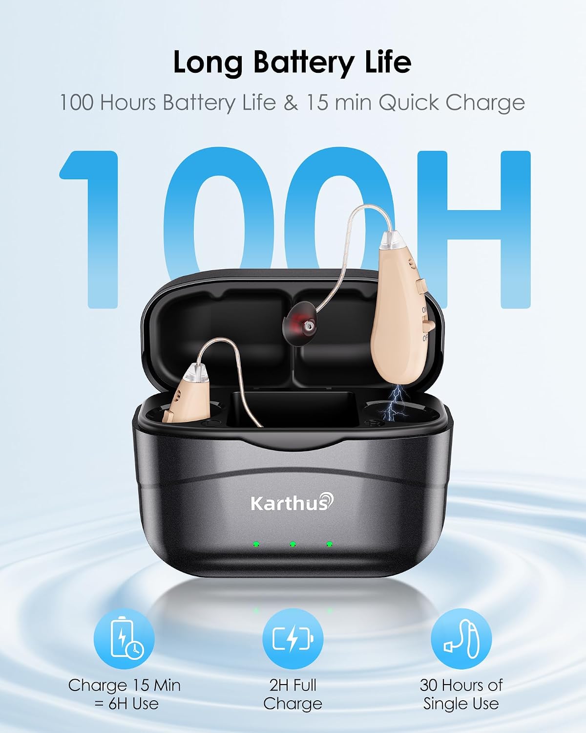 Detalle de Karthus rechargeable OTC hearing aids