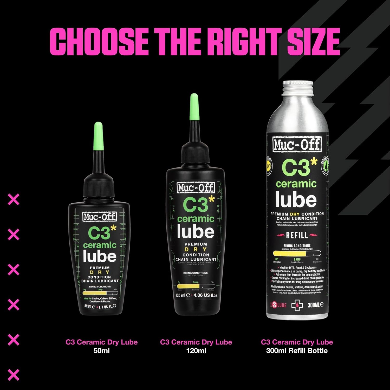Thumbnail 6 de Muc-Off C3 Lubrifiant Chaîne de Vélo – Ceramic Dry Lube 120 ml, traceur UV, pour conditions sèches et poussiéreuses