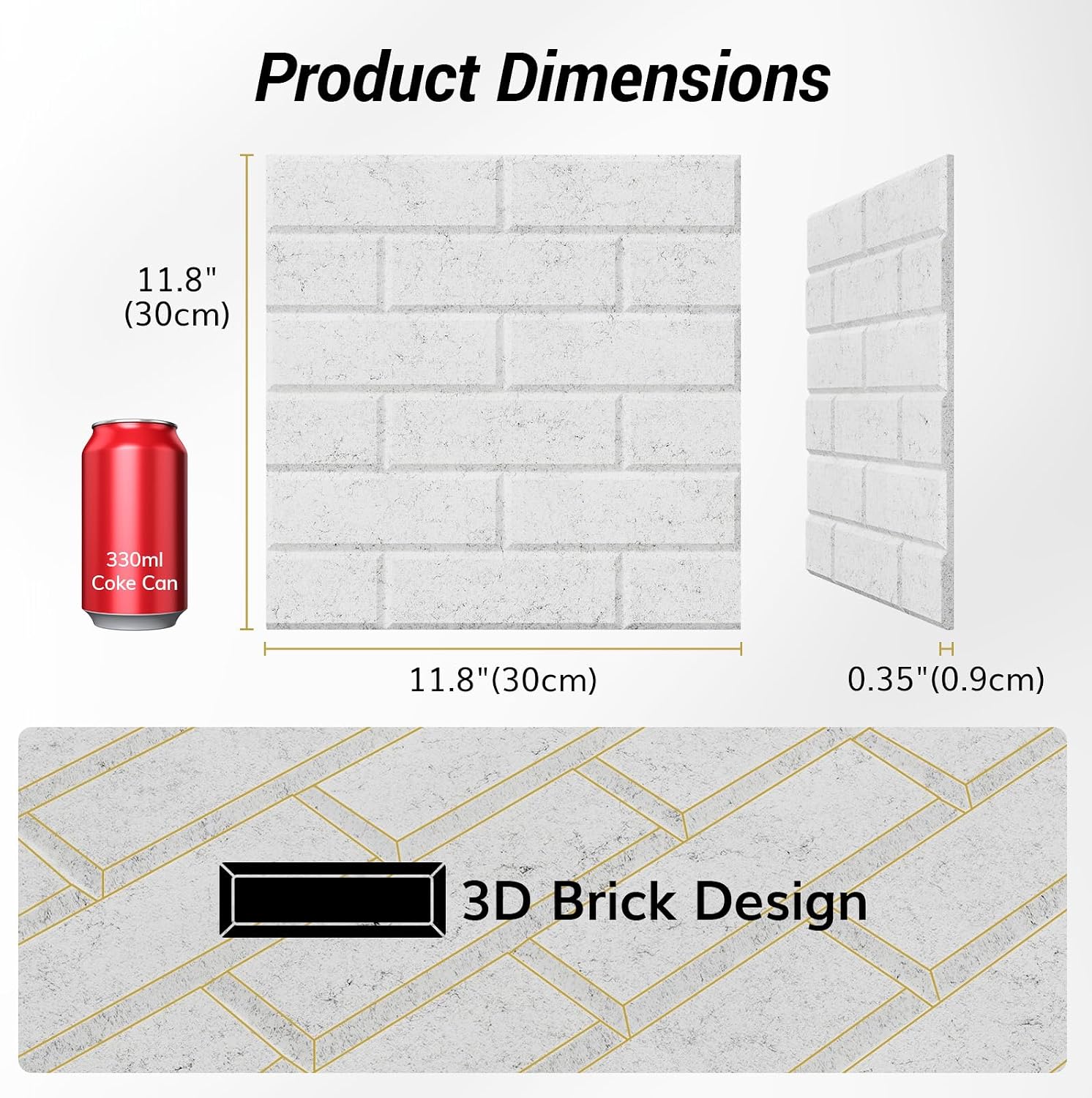 Detalle 2 de TONOR 25042 Brick Type Acoustic Panels, Self-Adhesive, 18 Pieces