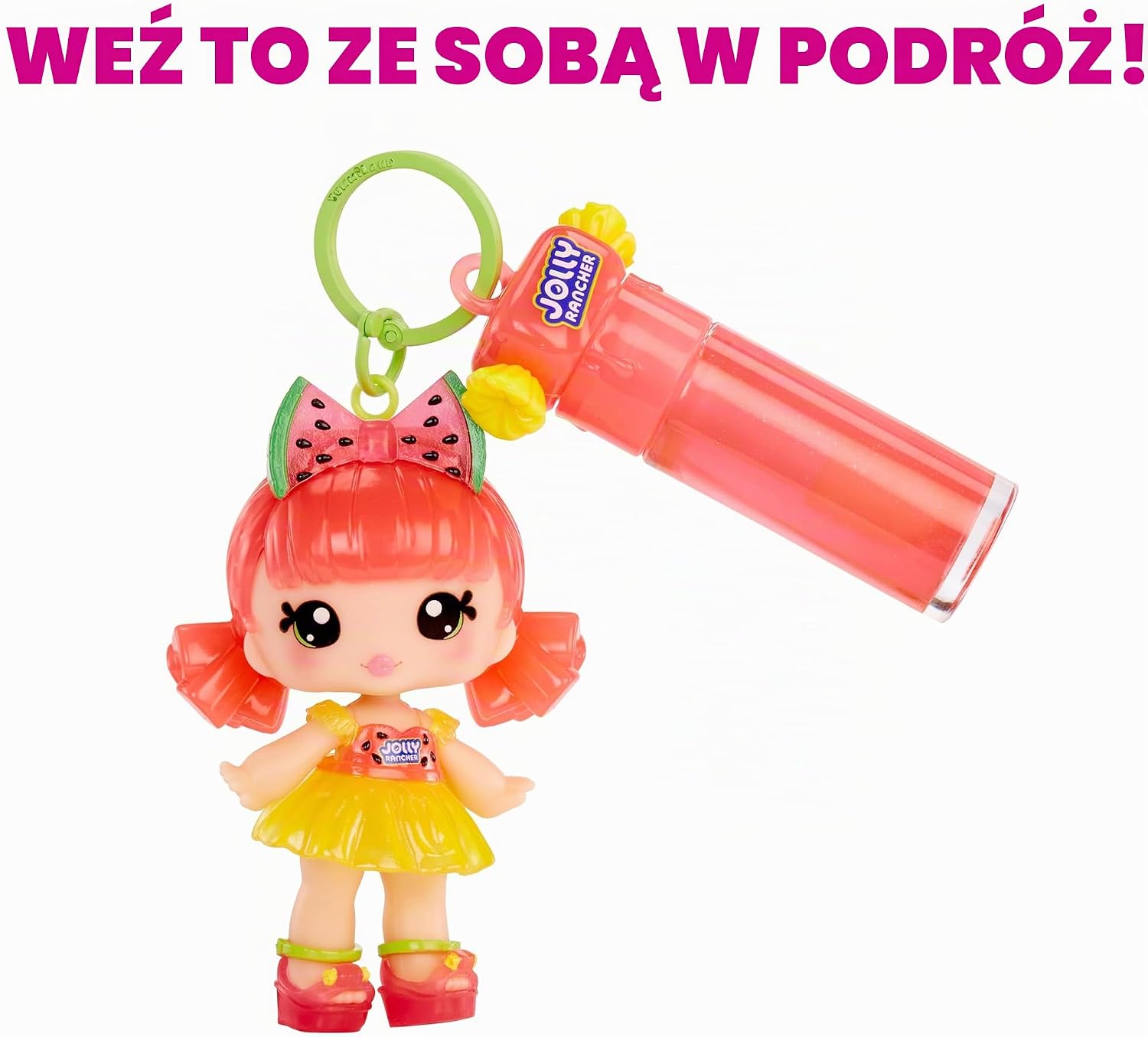 Detalle de Yummiland 546023-EUC – laleczka Mimi Watermelon, błyszczyk DIY i breloczek