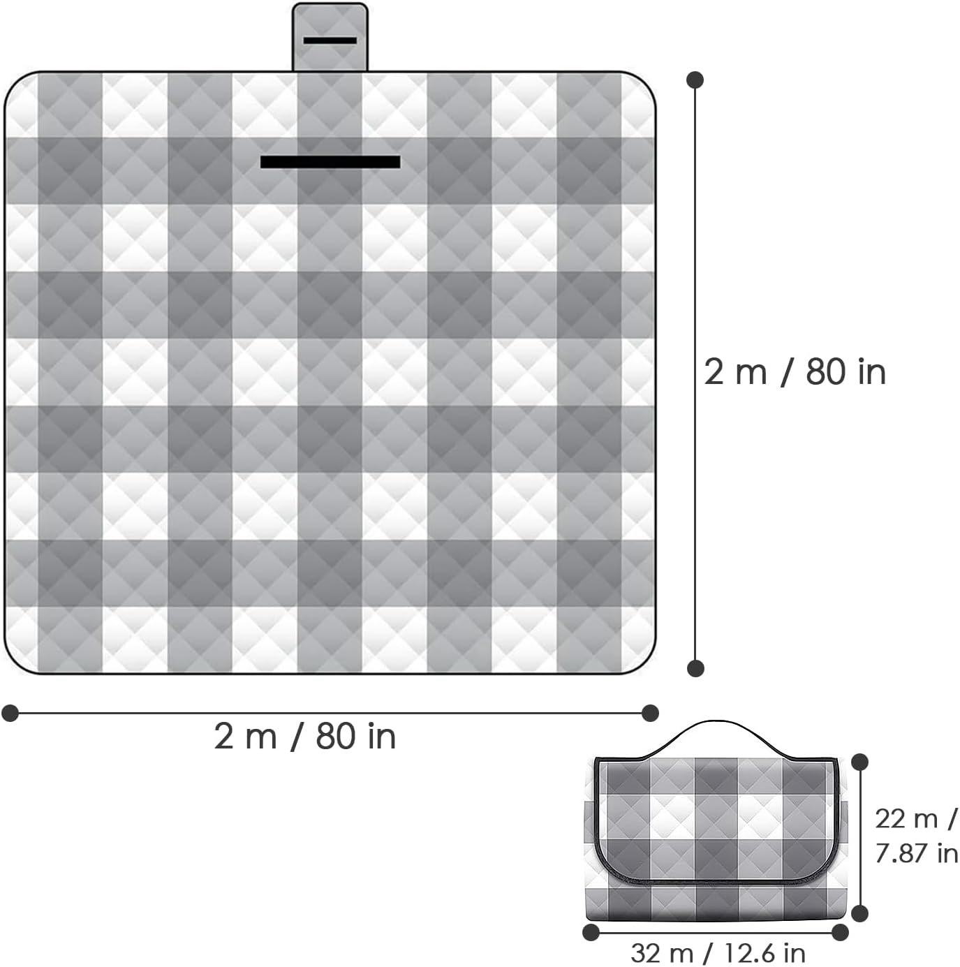 Thumbnail 2 de bellmeanin Picnic Blanket Waterproof 200x200cm – Large, Foldable Beach & Outdoor Blanket with Handle