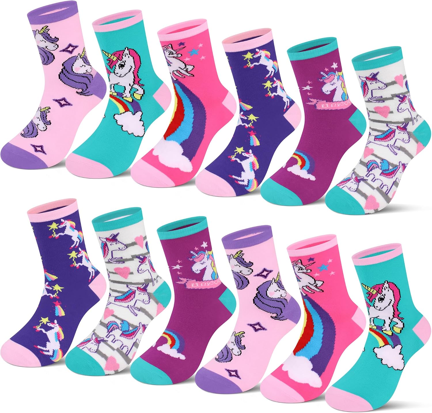 Detalle de Lot de 10 chaussettes enfants en coton L & K-II (licornes multicolores) – pour tout-petits