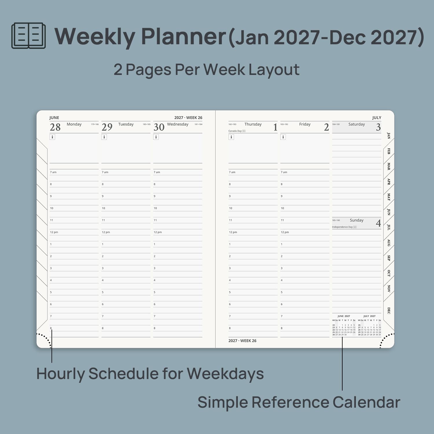 Detalle de POPRUN Weekly and Monthly Planner, 2027