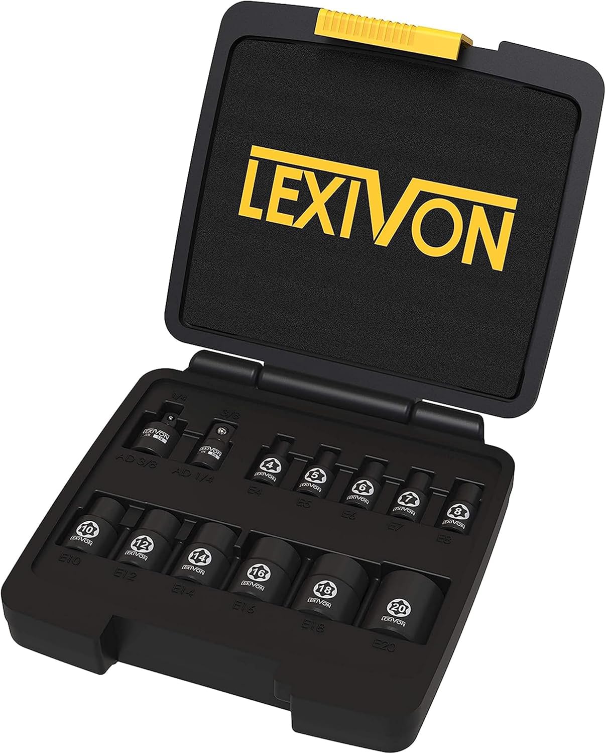 Detalle de Set di chiavi E-Torx femmina LEXIVON LX-147 (13 pezzi) 1/4 e 3/8 con adattatori