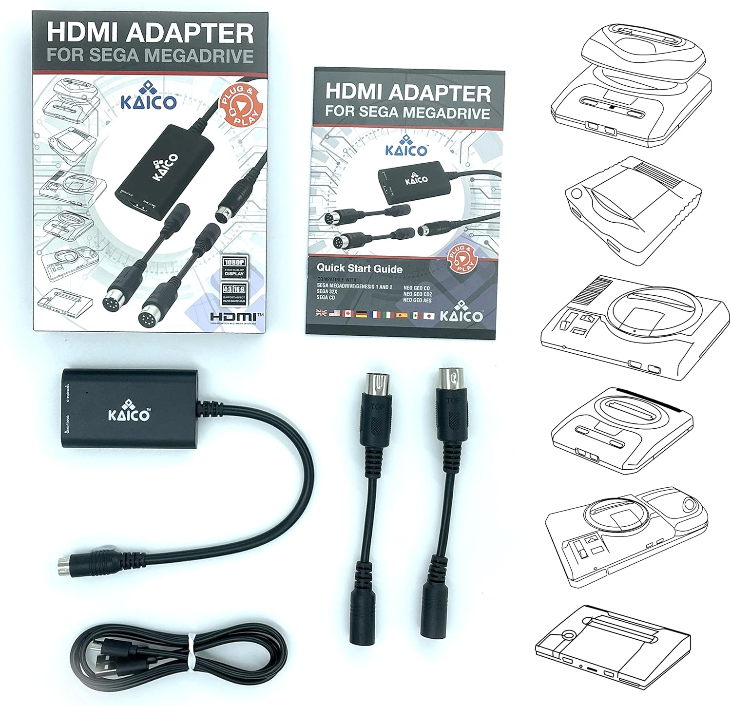 Thumbnail 5 de Kaico SEGA Megadrive 1080p HDMI Adapter for Sega Genesis (PAL/NTSC) with Aspect Ratio Switch & S Video Output