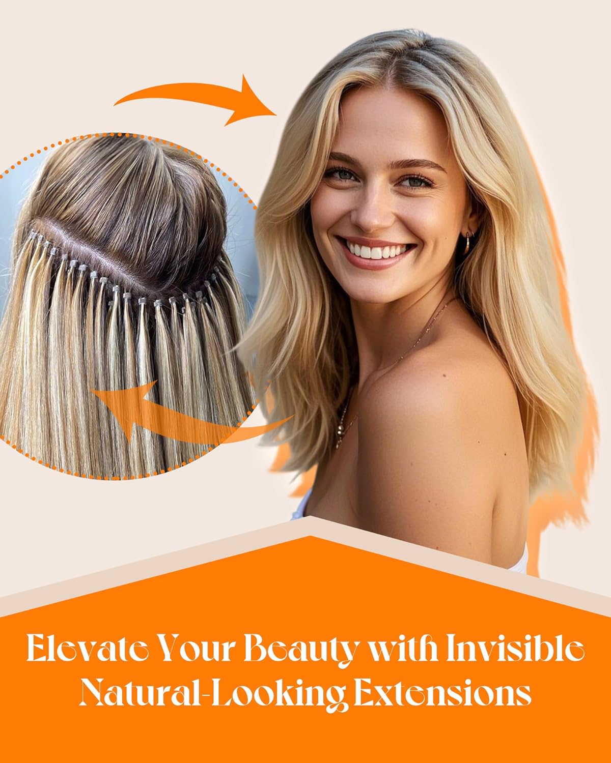 Thumbnail 6 de Sunny Hair 24 Inch I-Tip Pre-Bonded Human Hair Extensions (Cold Fusion), Brown Highlight/Blonde, 50g