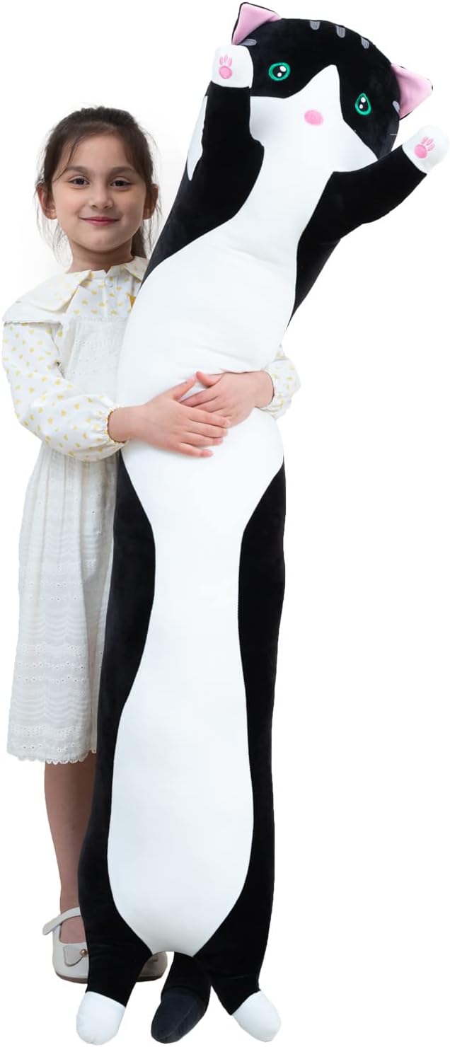 Detalle de Giant Cat Pillow Plush: 90cm Long Hugging Cat Body Pillow for Cozy Comfort