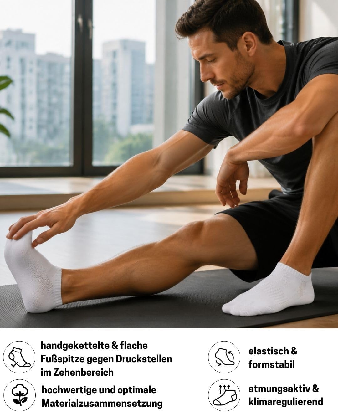 Detalle de 10 Paar Sneaker Socken Herren & Damen kurze Sportsocken aus Baumwolle – Atmungsaktiv
