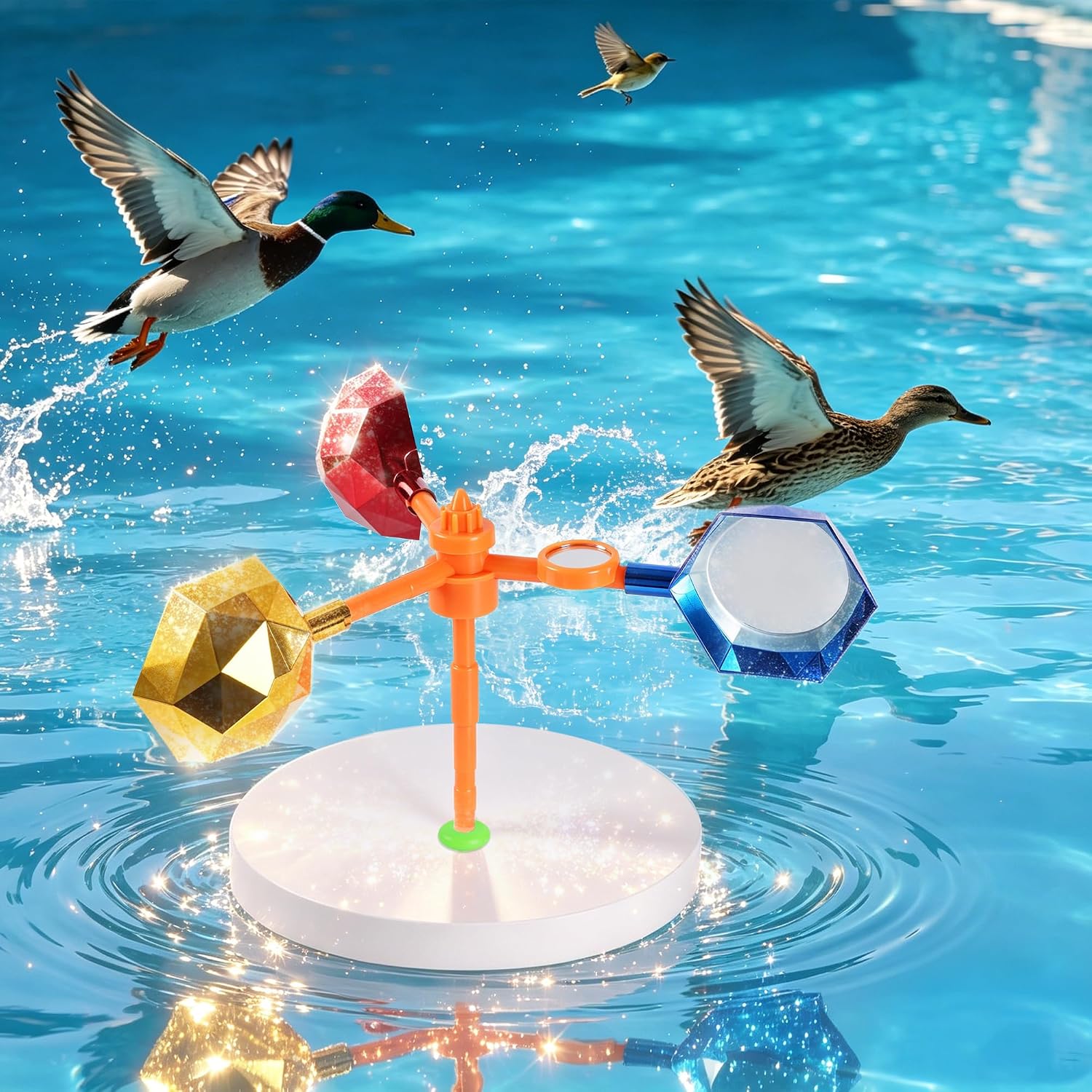 Detalle de Daomong Omg0111 Floating Bird Deterrent with Reflective Windmill and EVA Base