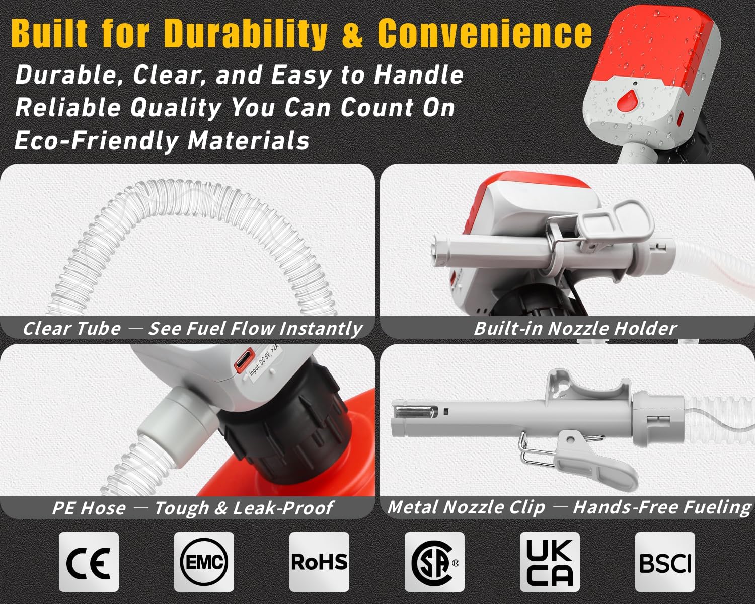Thumbnail 6 de Fuel Transfer Pump with Auto-Stop: 3.8 GPM Cordless Gas Pump with 51" Hose