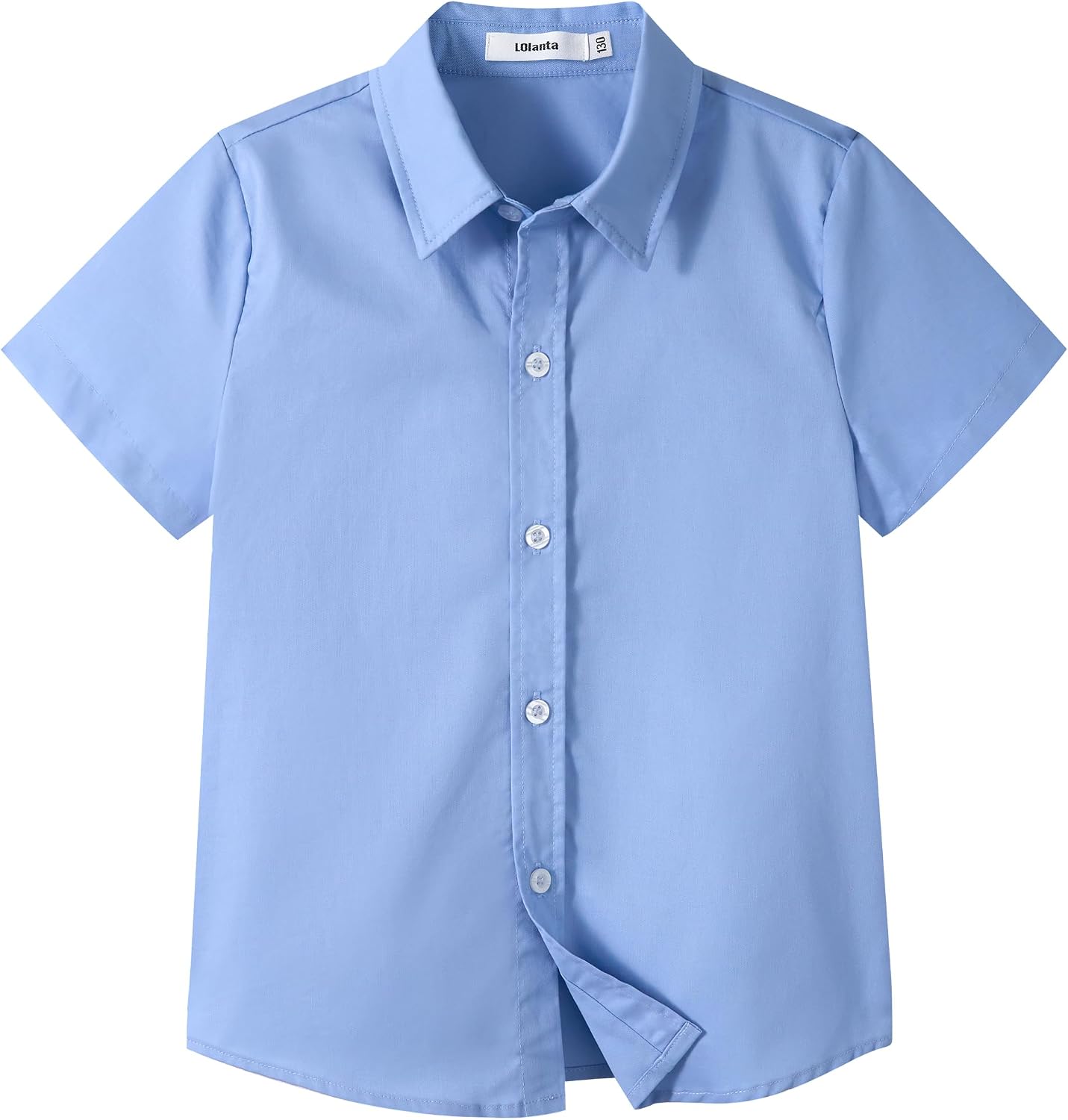 Detalle 1 de LOLANTA Boys’ Short-Sleeve Dress Shirt, Cotton Button-Down, Ages 2–13