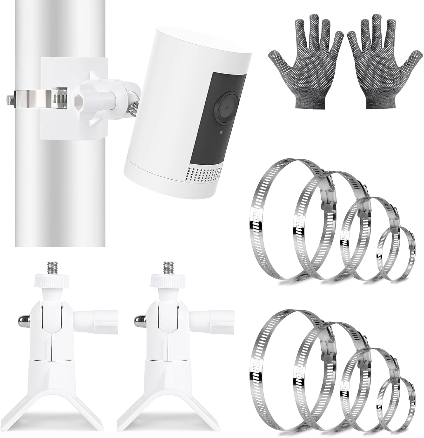 Detalle de LALAGO Masthalterung für Außen-/Innenkamera & Solarpanel (2er-Set) – universell mit 360° Drehung und verstellbarem Durchmesser
