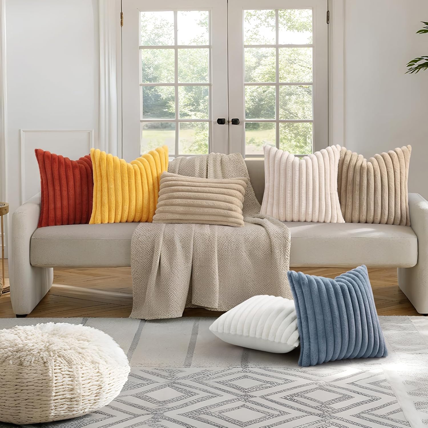 Thumbnail 6 de decorUhome Faux Fur Throw Pillow Covers 18x18 ⚙
