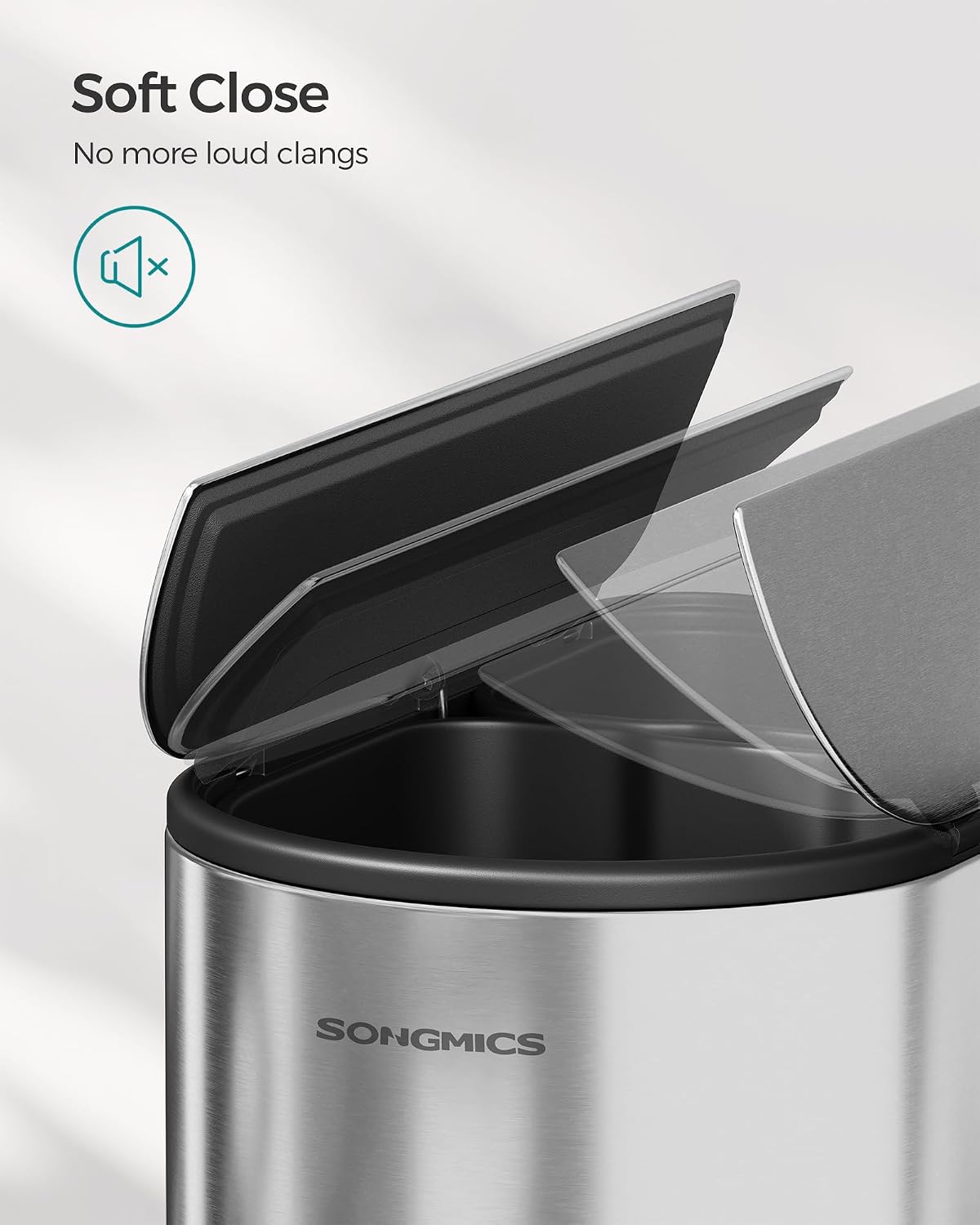 Detalle 2 de SONGMICS PARRI Collection LTB570E50 Double Kitchen Bin, 50L, Soft-Close Pedal
