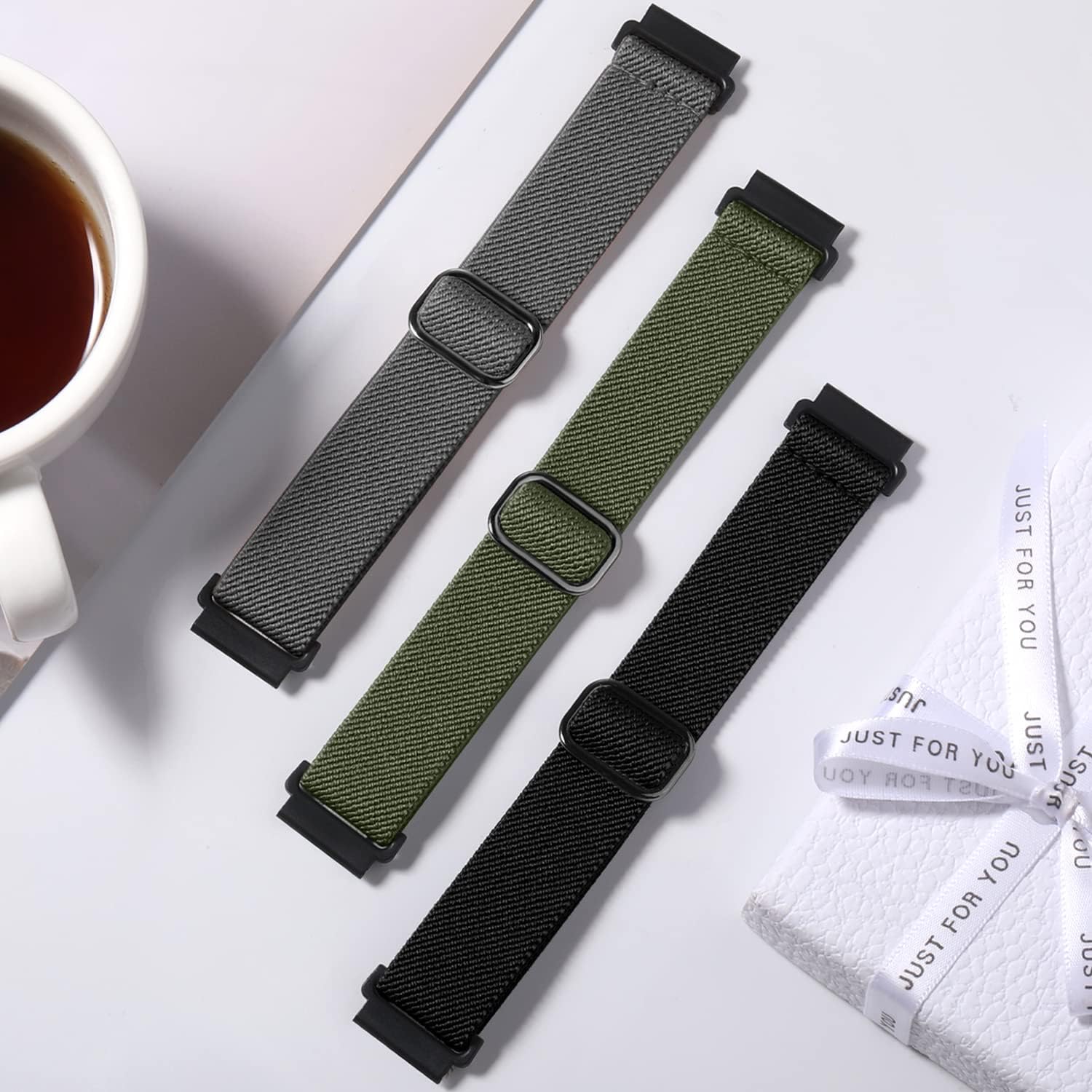 Detalle de Lerobo Elastic Straps: 20mm Nylon Sport Band for Samsung Galaxy Watch 7/6/5/4 and Garmin Range