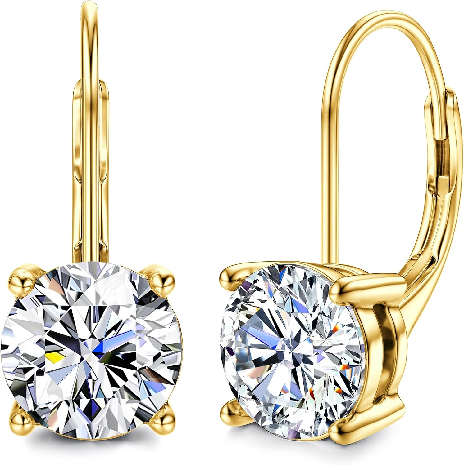 Detalle de Moissanite Dangle Earrings, Sterling Silver