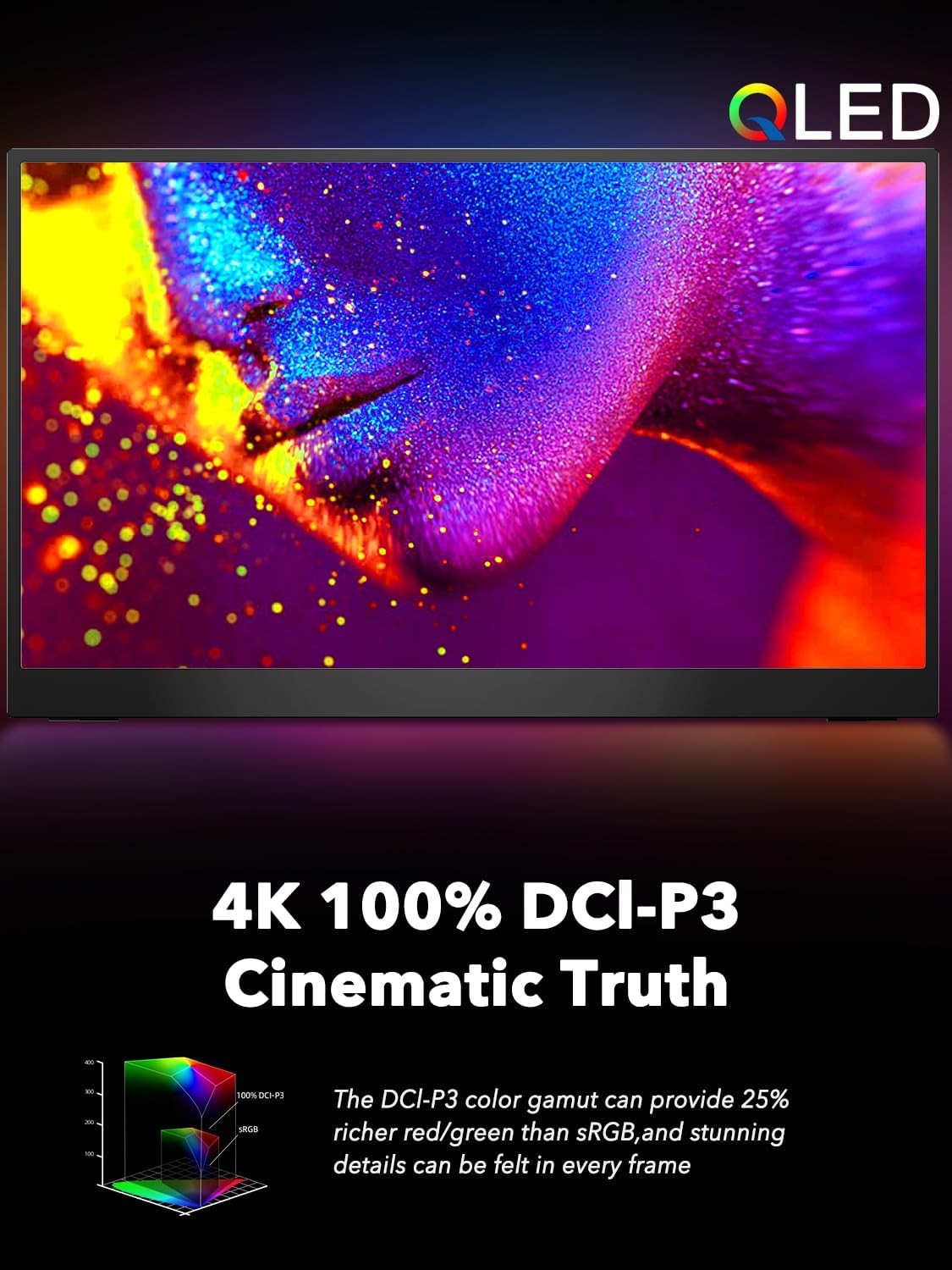 Detalle de UPERFECT 17.3-inch 4K QLED portable monitor
