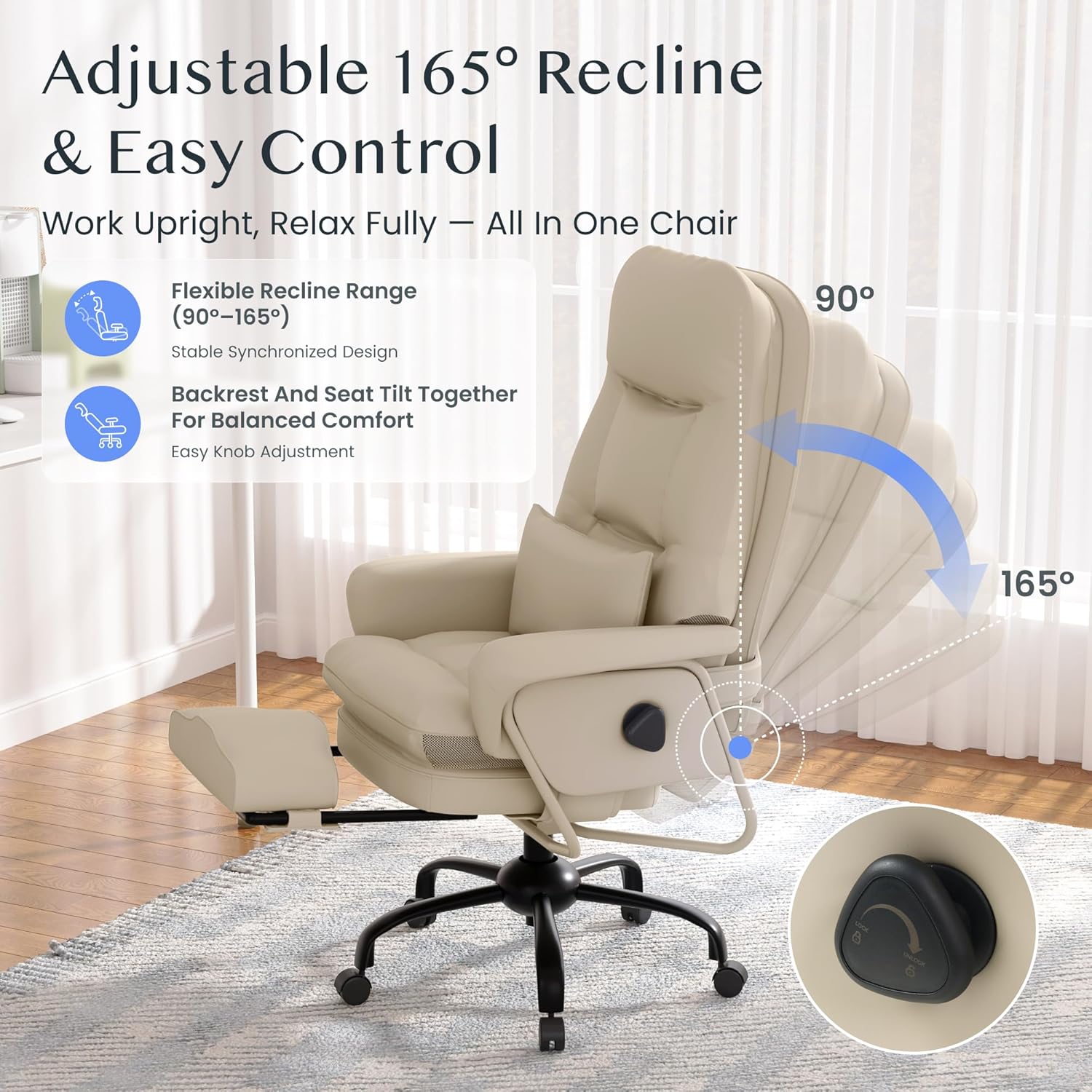 Thumbnail 4 de FLEXISPOT Cloudrest chaise ergonomique 165°