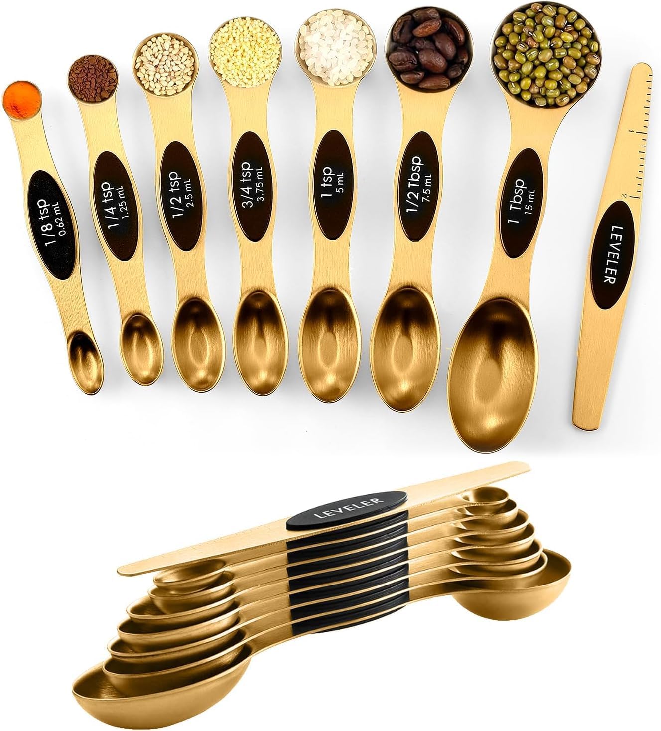 Detalle de ChefAide Measuring Spoon Set, Stainless Steel