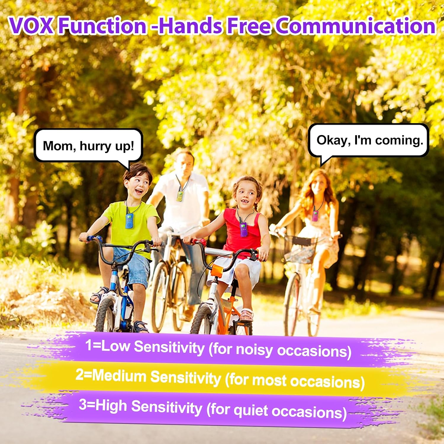 Thumbnail 6 de AWANFI Kids Walkie Talkies 4-Pack: Rechargeable Long Range 2-Way Radios with Flashlight & VOX (USB-C) for Outdoor Fun
