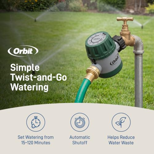 Detalle de Orbit Mechanical Water Timer - Adjustable Irrigation Shutoff for Lawn & Garden