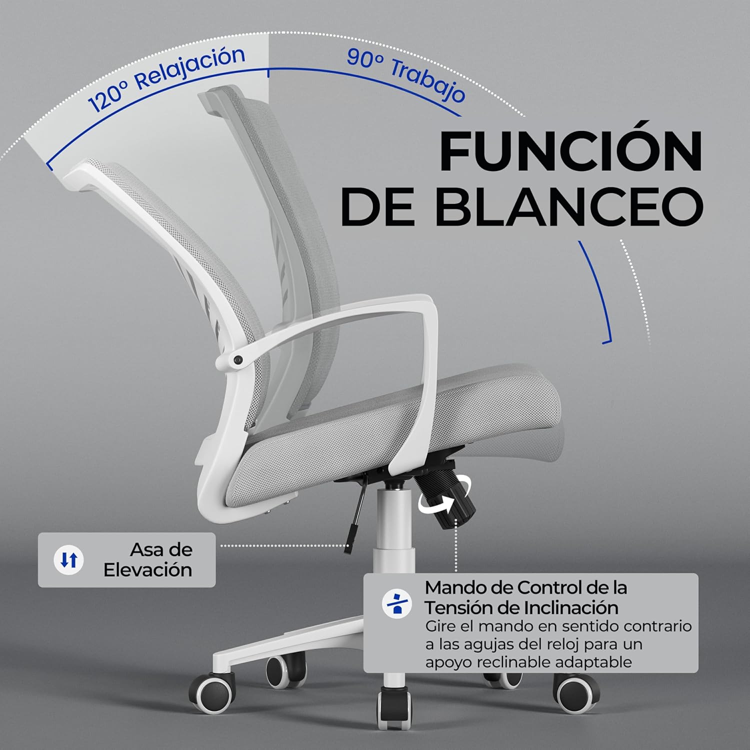 Thumbnail 5 de Yaheetech Silla de Oficina con Inclinación 136 kg