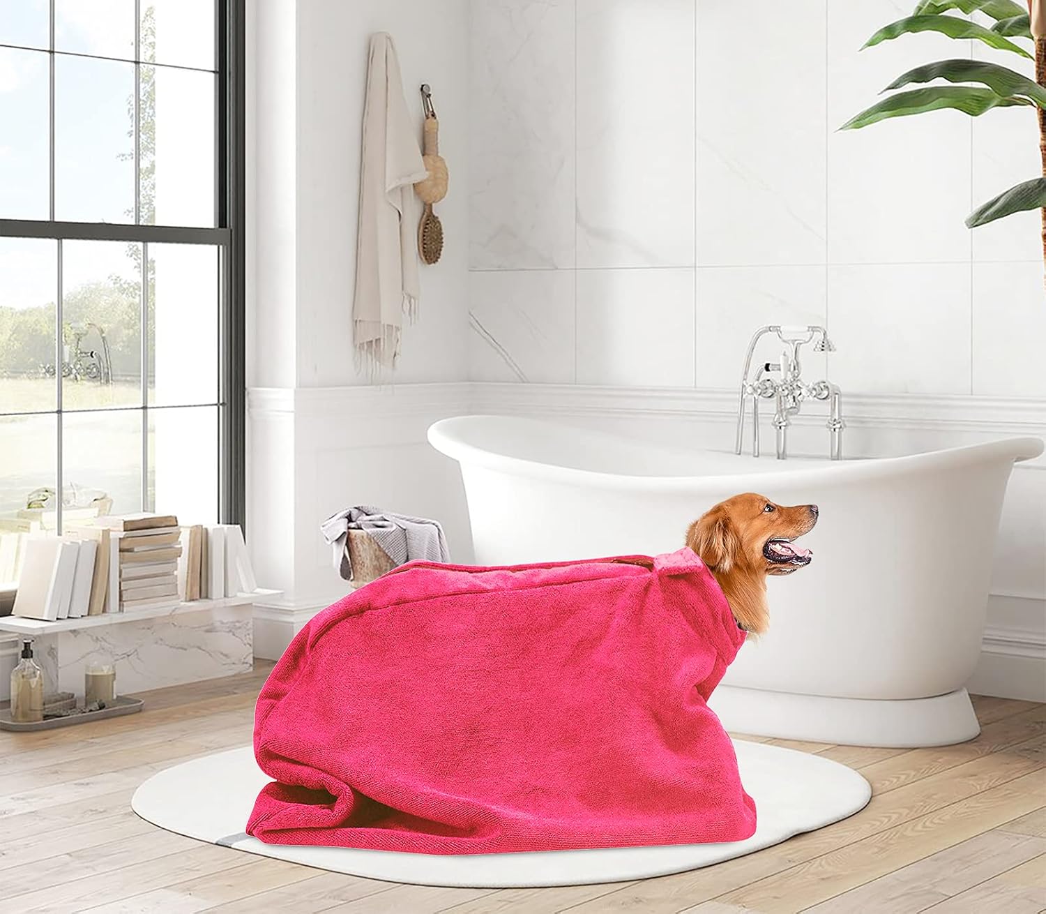 Detalle 2 de Morezi microfibre Dog Bathrobe Towel (Dry Fast) – red, XSmall