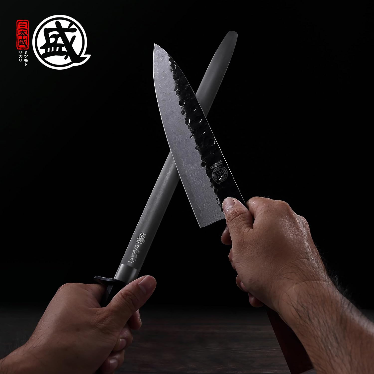 Thumbnail 6 de MITSUMOTO SAKARI MS-1195-10-IT 10-Inch Knife Sharpening Rod, Black Diamond Steel