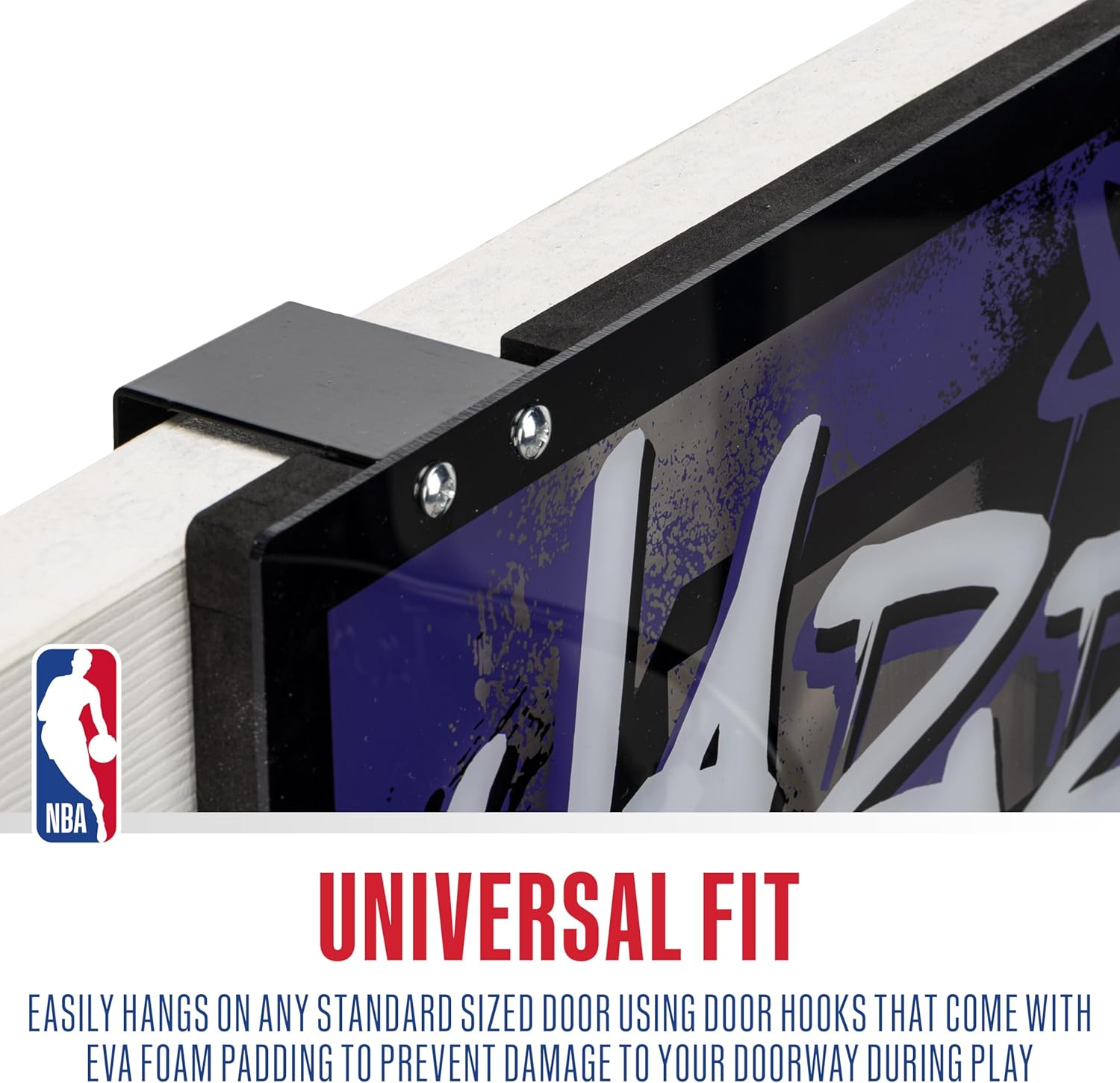 Detalle 2 de Franklin Sports Utah Jazz Over-the-Door Kids Basketball Hoop Set (Mini Hoop + Ball)