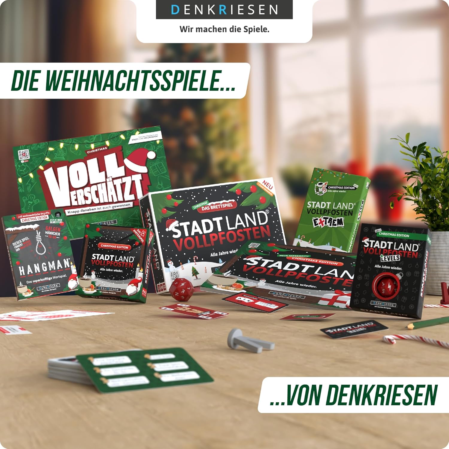Thumbnail 5 de DENKRIESEN Hangman Christmas Edition – Weihnachtliches Galgenmännchen-Reisespiel ab 9 Jahren, 2+ Spieler
