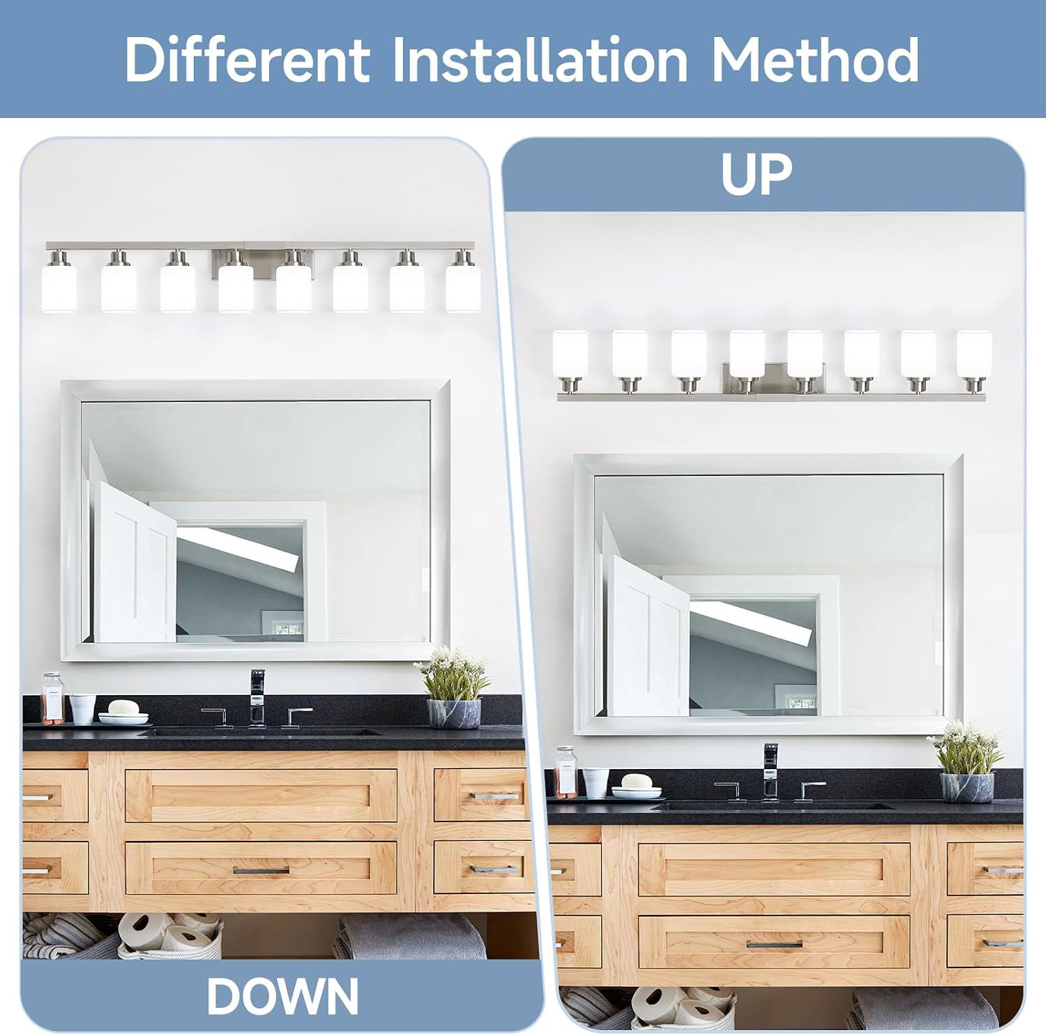 Detalle de DIKAIDA Bathroom Vanity Light, 8-Light