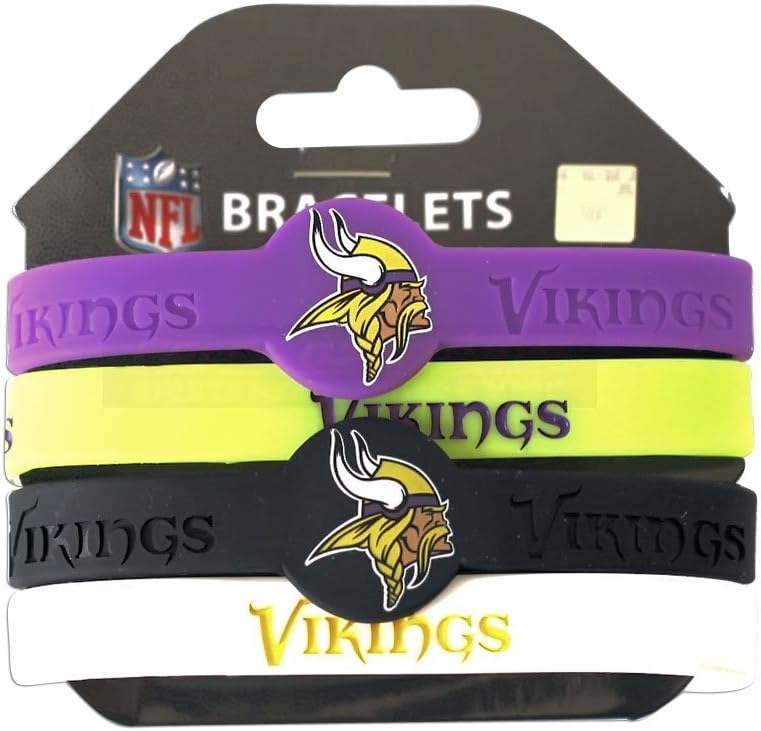 Detalle de NFL Silicone Bracelets 4-Pack — Team-Logo Wrist Bands in Team Colors
