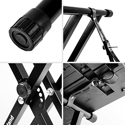 Detalle de Duronic Keyboard Stand KS2B | Twin X Frame – Height Adjustable 33–98 cm