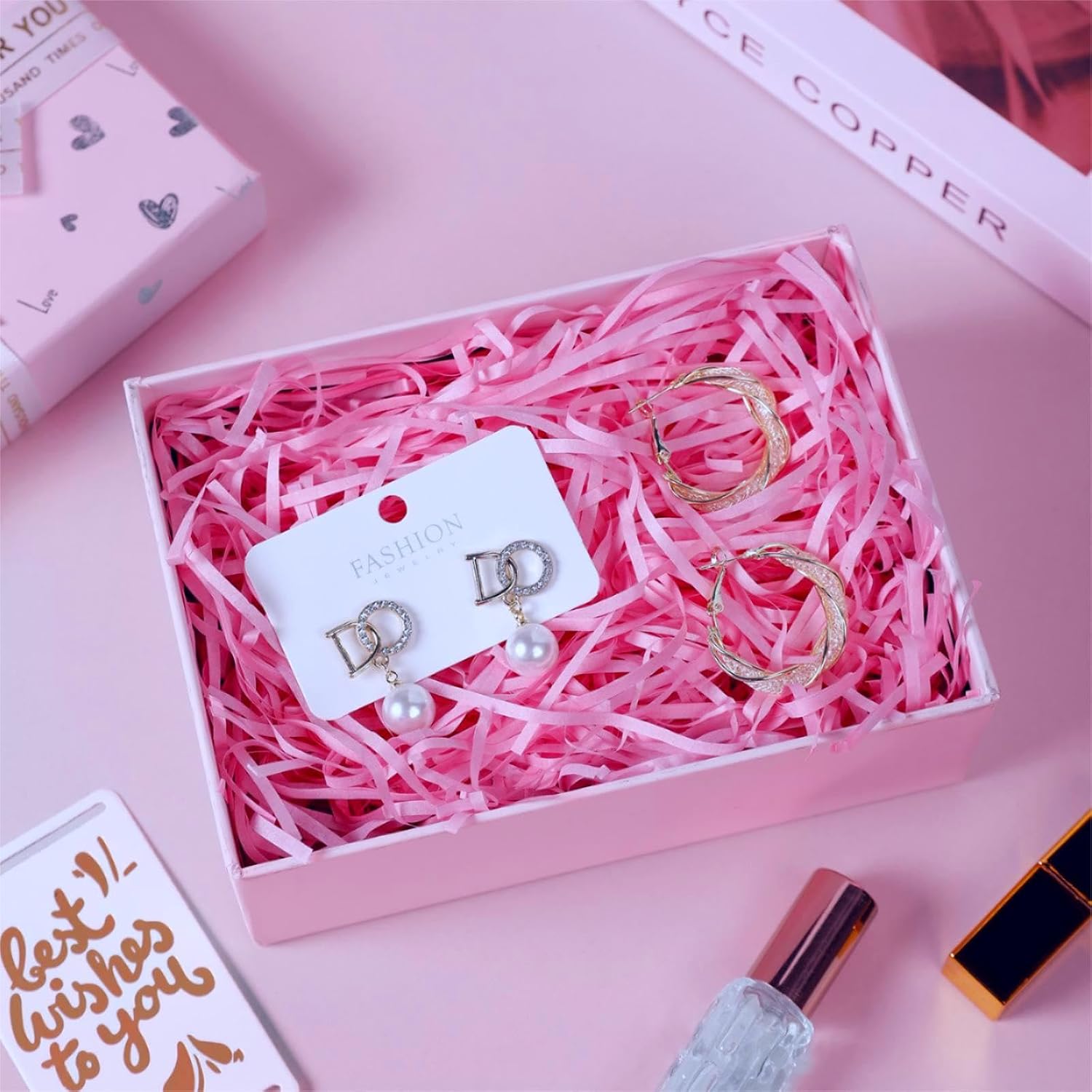 Detalle 2 de JeeMooTown 500 g geschreddertes Papier Rosa