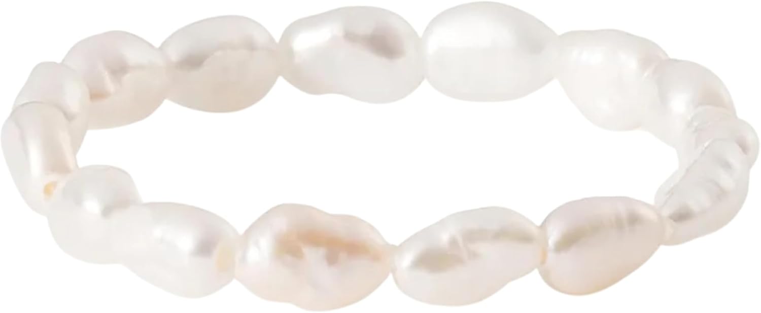 Detalle de Purelei Anxiety Fidget Ring mit Süßwasserperlen S/M–M/L