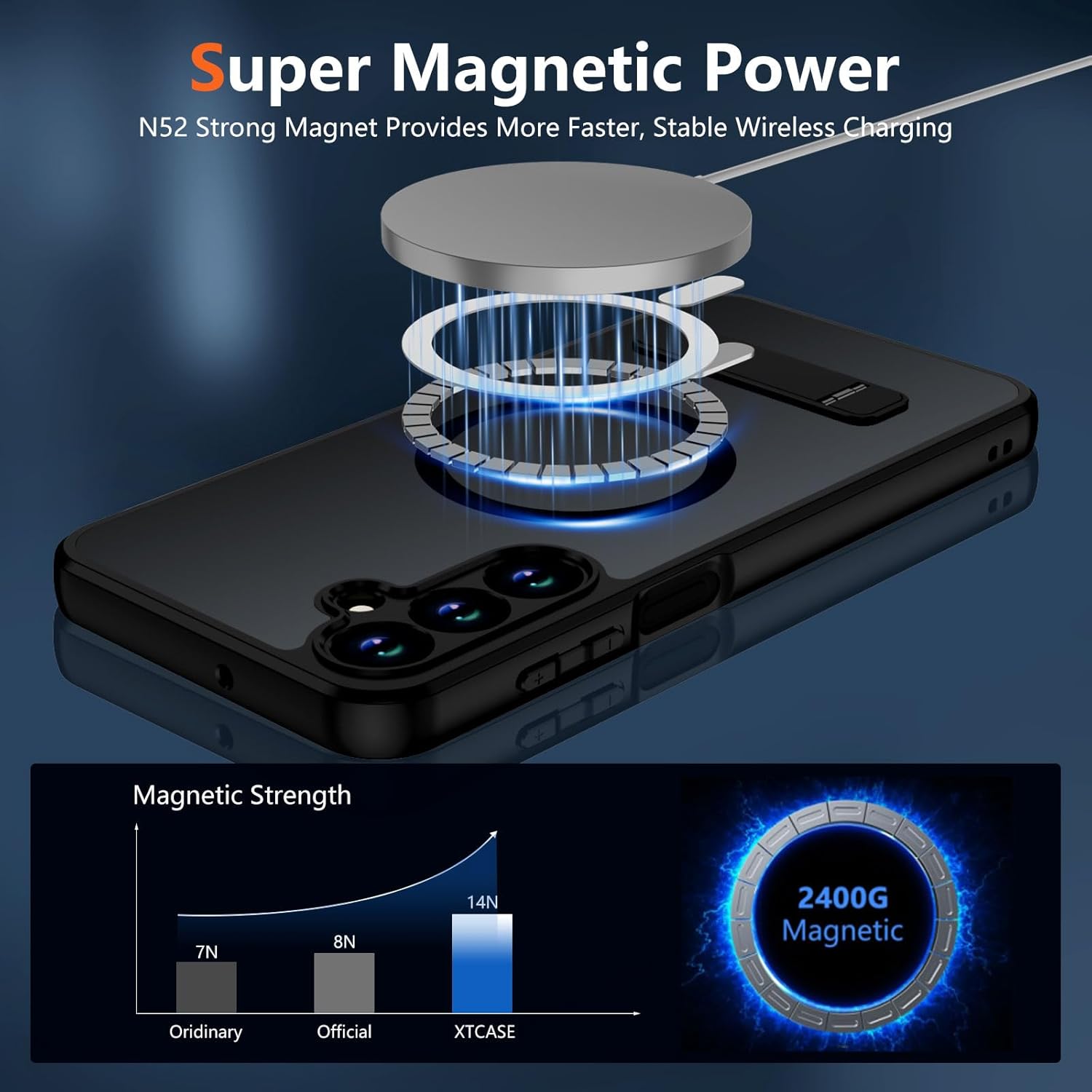 Thumbnail 2 de XTCASE Magnétique: Coque Samsung Galaxy S25 FE avec support réglable et compatibilité MagSafe