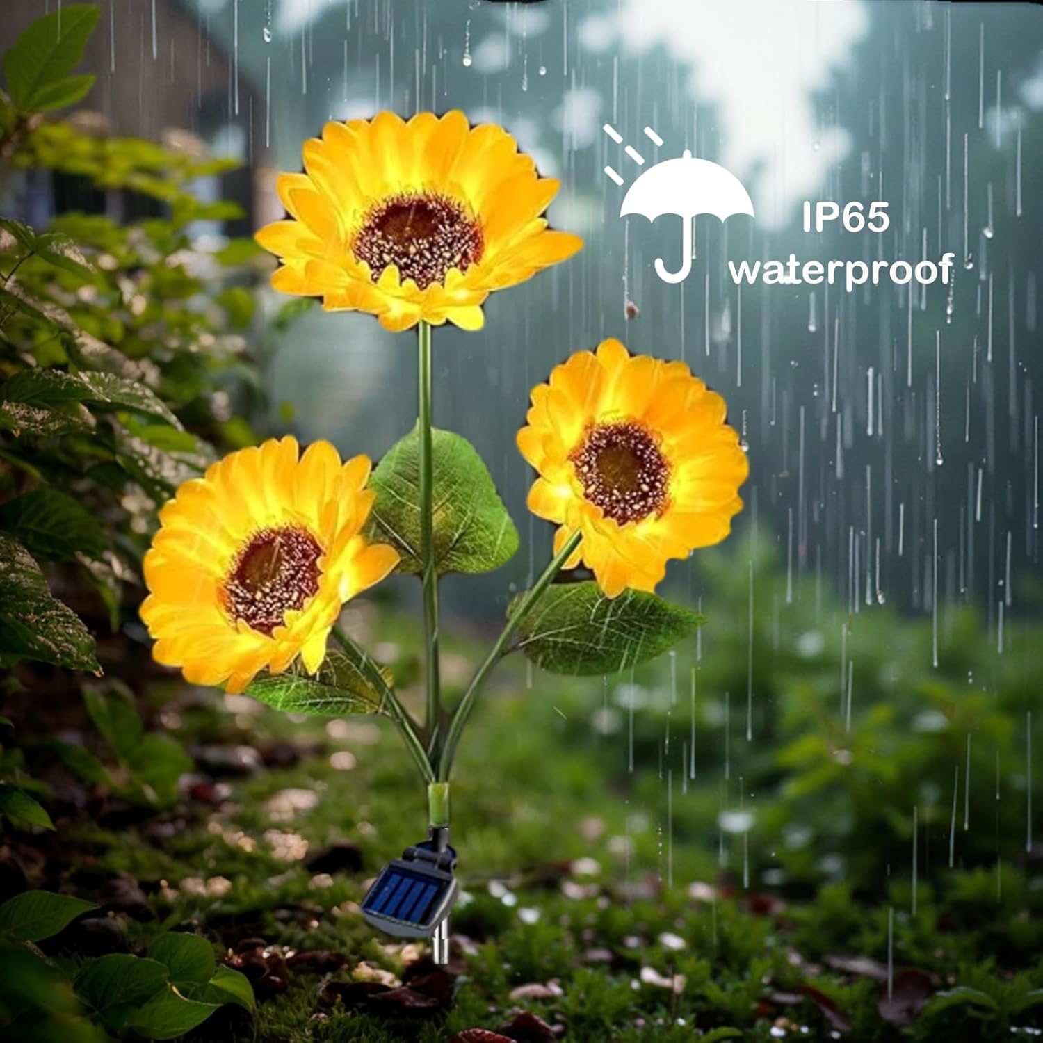 Thumbnail 2 de Hqynss upgraded solar sunflower garden lights (2-pack) with IP65 waterproof design