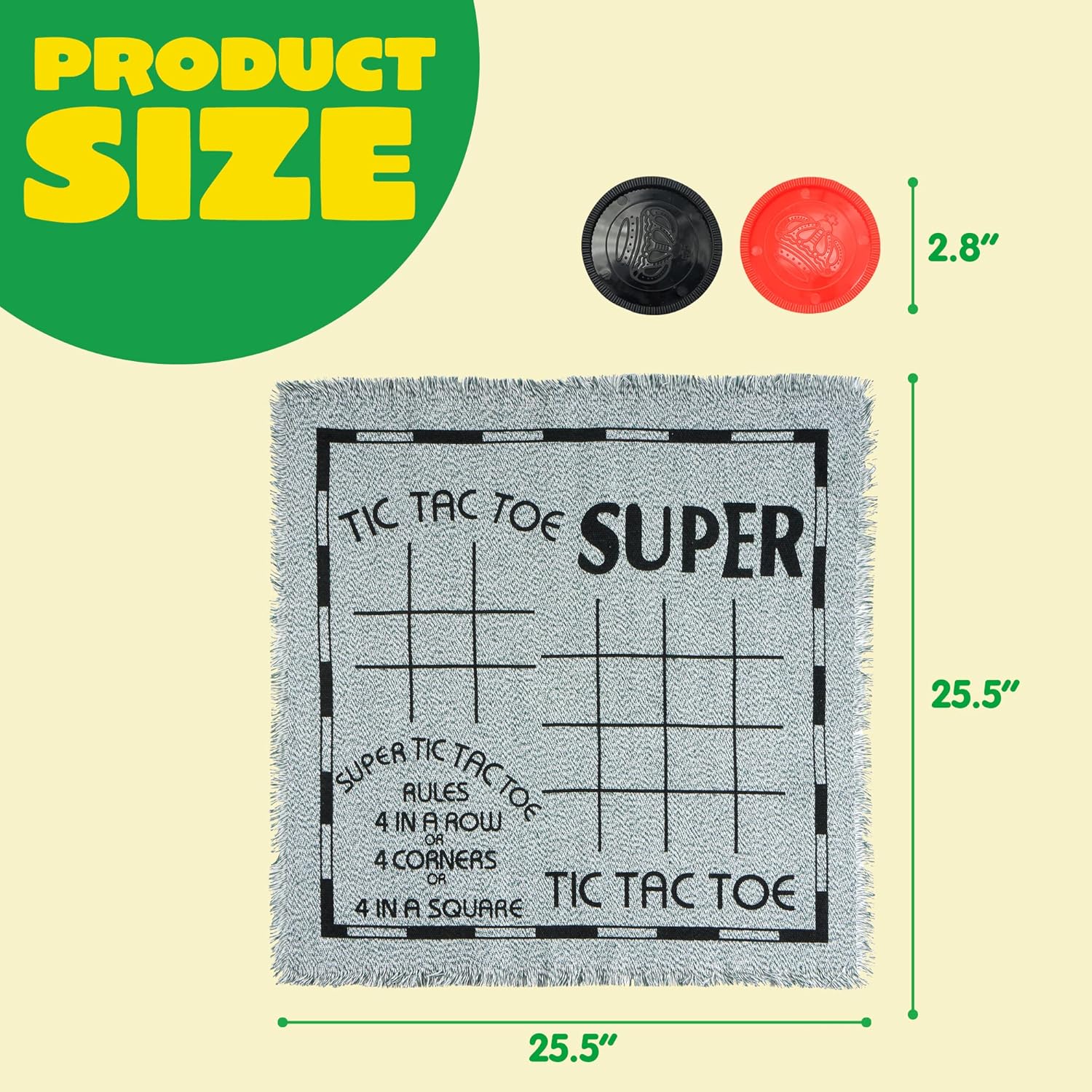 Detalle de Vintage Giant 3-in-1 Checkers Game, 24 Chips ♟