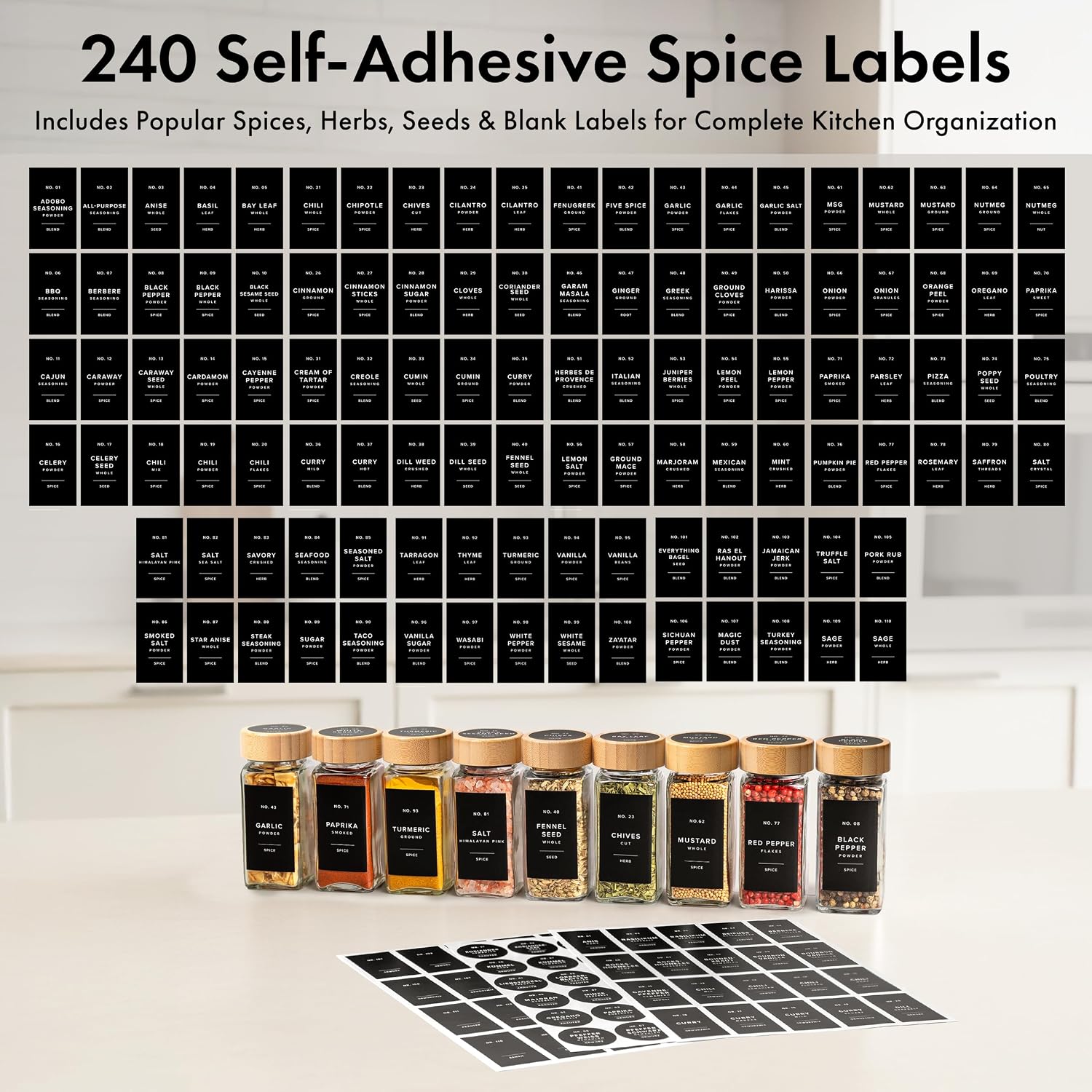 Thumbnail 6 de EDELHAUS Square Spice Jars 4oz, 24-pack 🧂