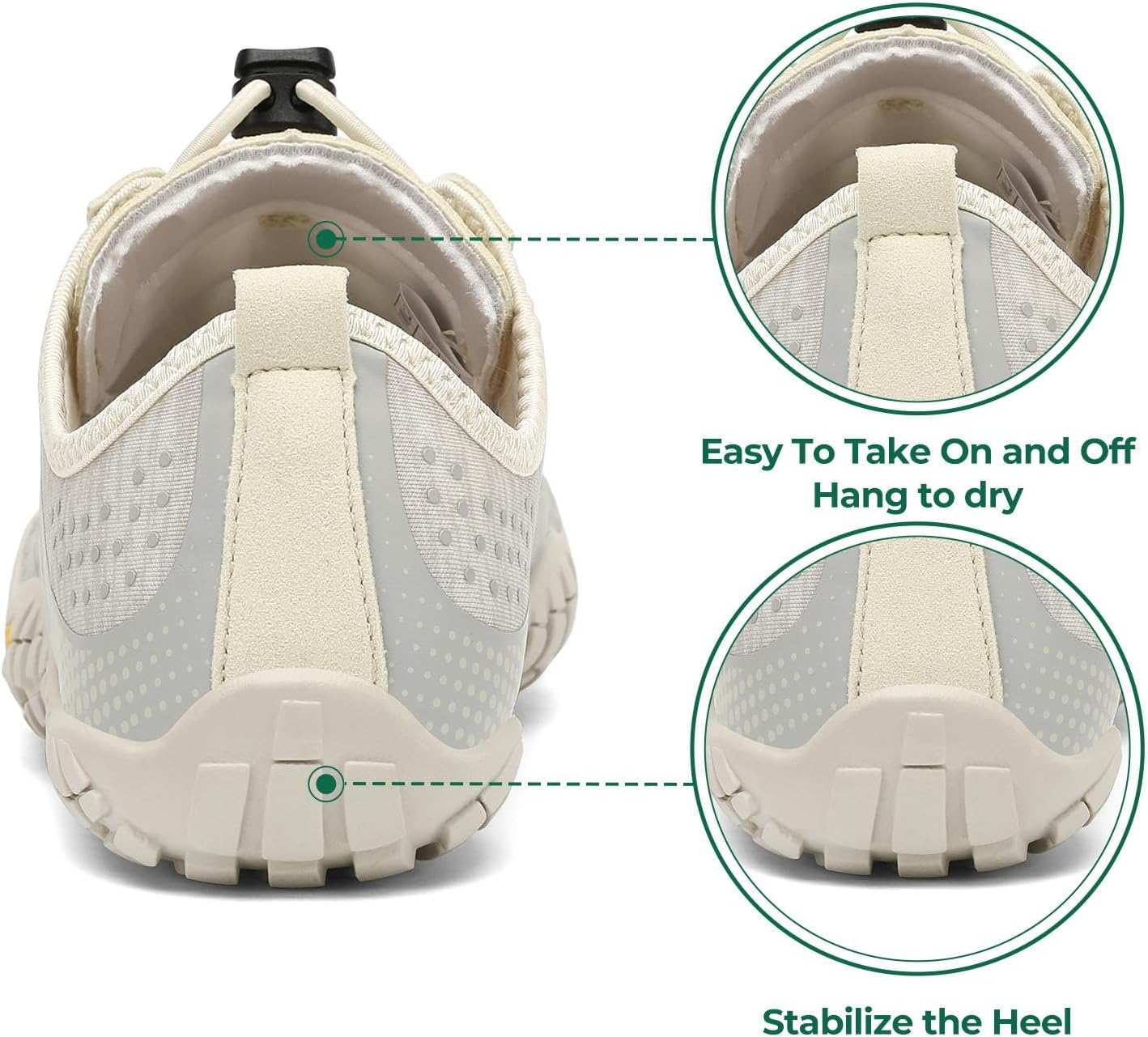 Detalle de SAGUARO Barfußschuhe – Breite Zehenbox, atmungsaktiv, rutschfest, Zero-Drop Sohle (EU 35–48)