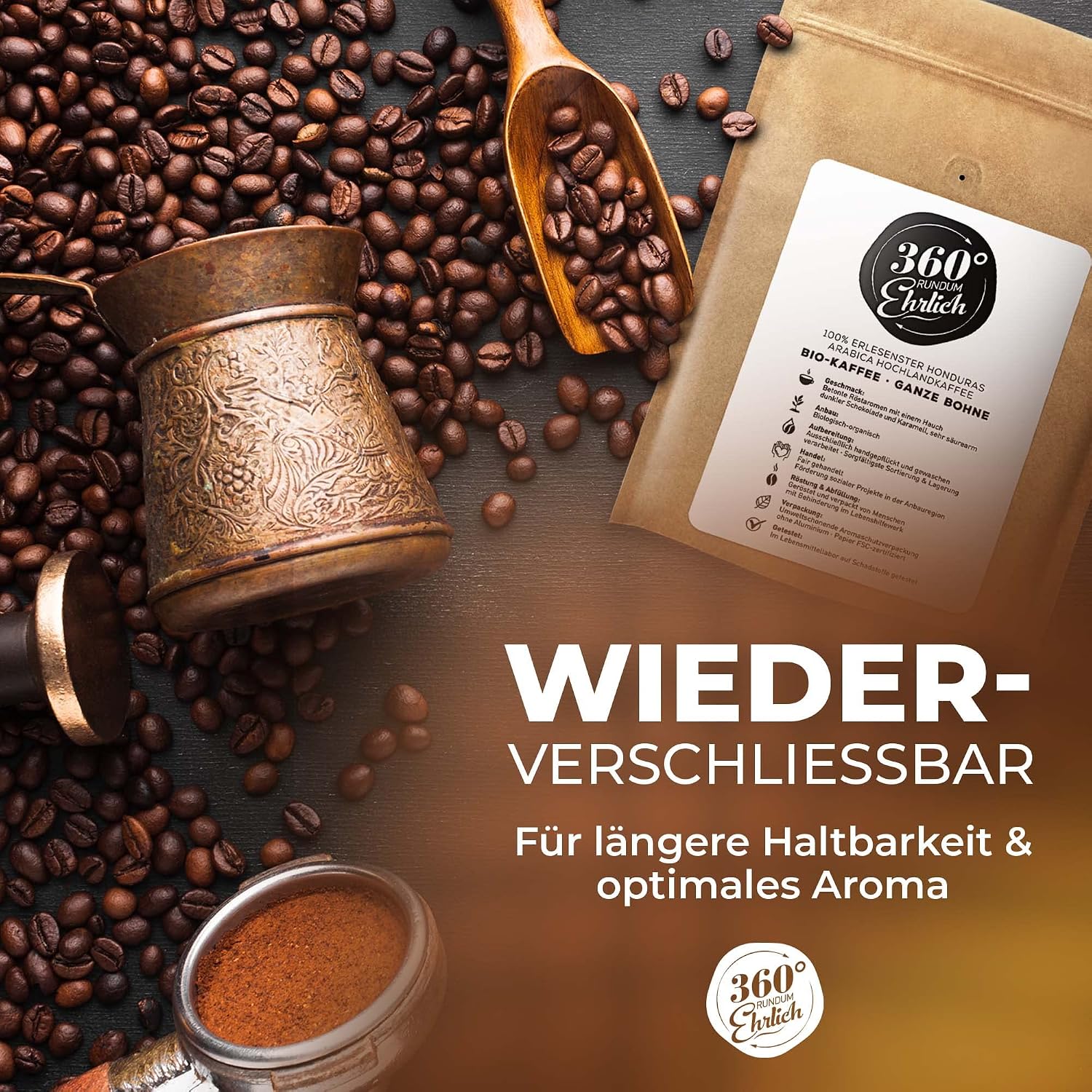 Thumbnail 2 de Premium Bio Kaffeebohnen 1000g Honduras Hochland Arabica